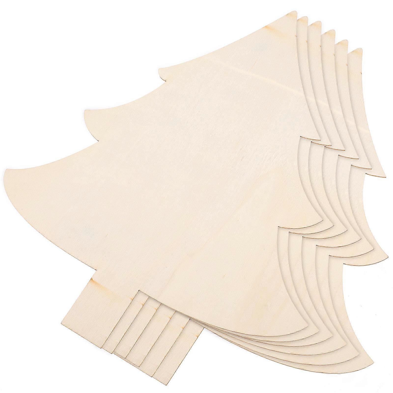 6Pack Wooden Christmas Tree Chopping Boards Ideal For Serving With Decorative Use For Thanksgiving And Parties In Beige Color