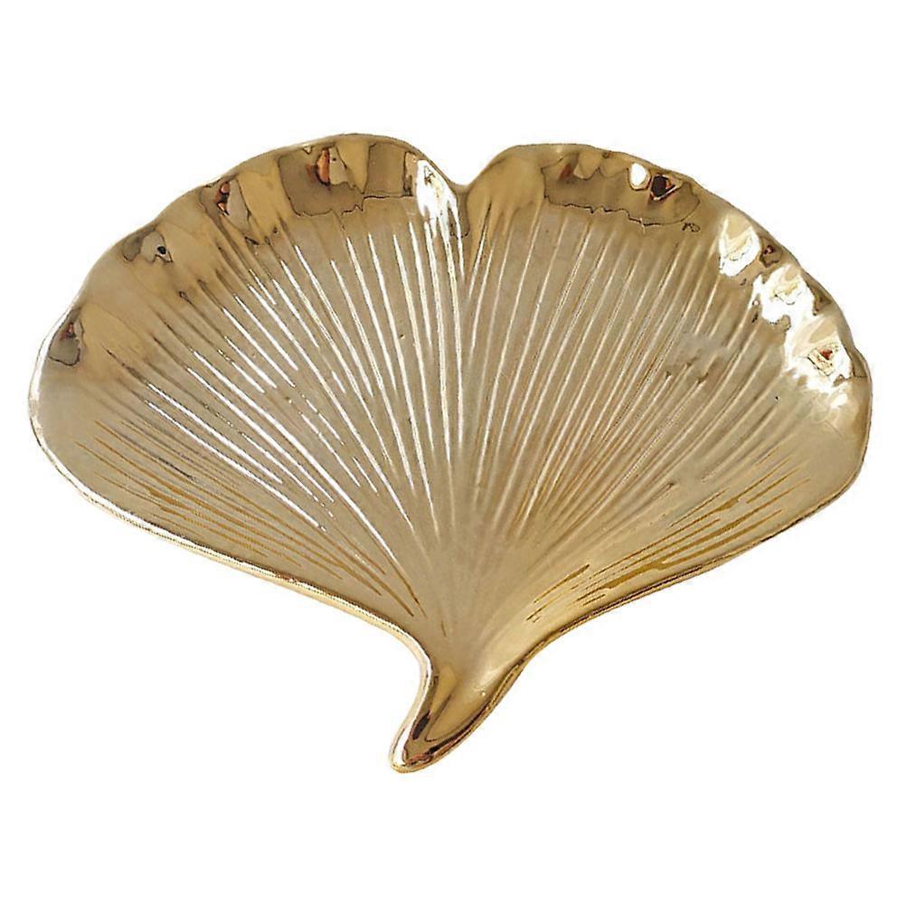 Plateau à goûter en céramique dorée à usage multifonctionnel