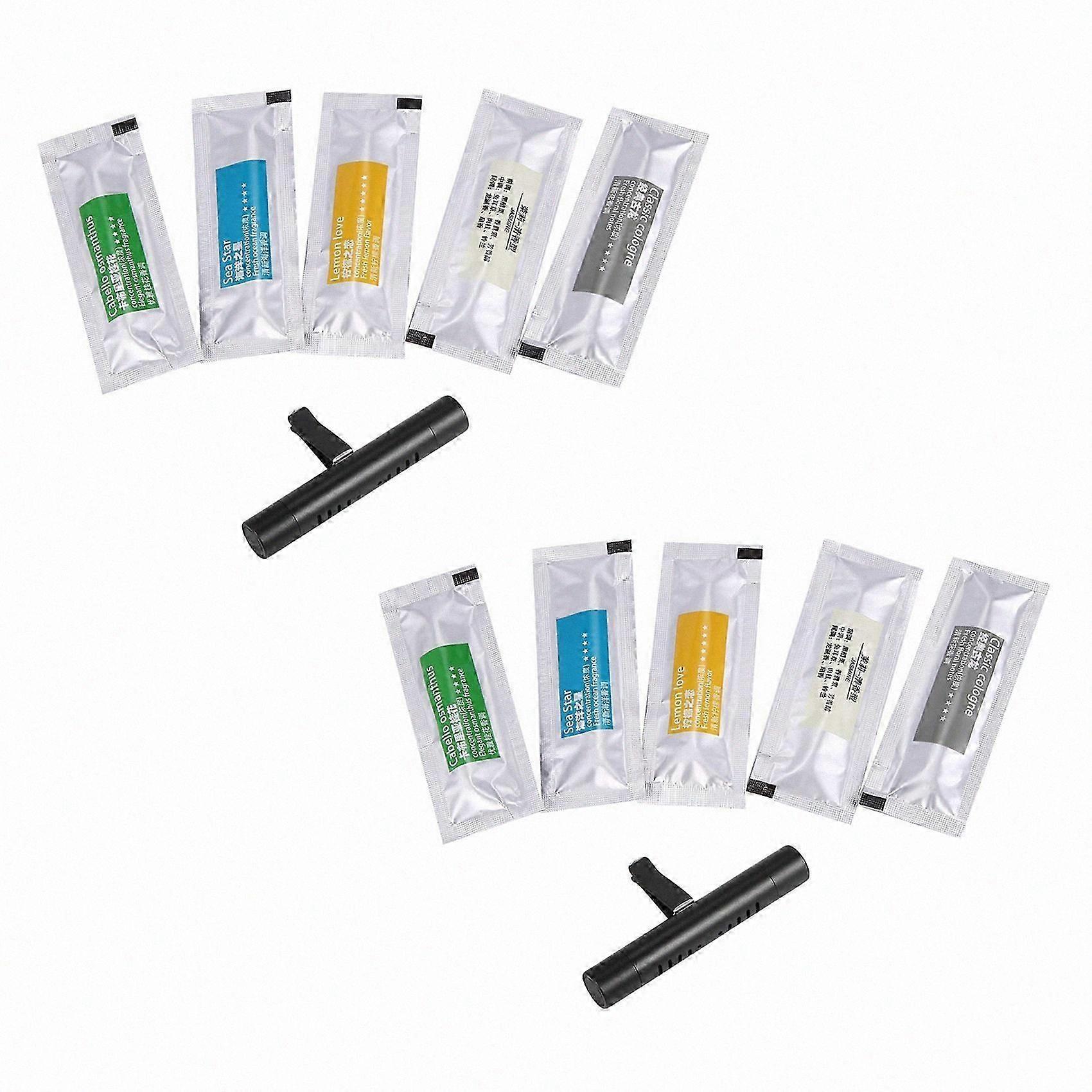 2X Auto Lufterfrischer Solid Black + 10 Aromatherapie-Sticks