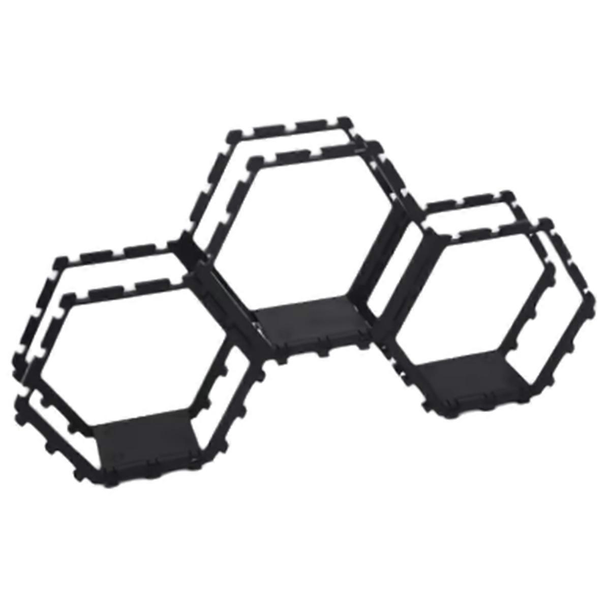 3PCS New Hexagonal Toy Showcase Stand Black