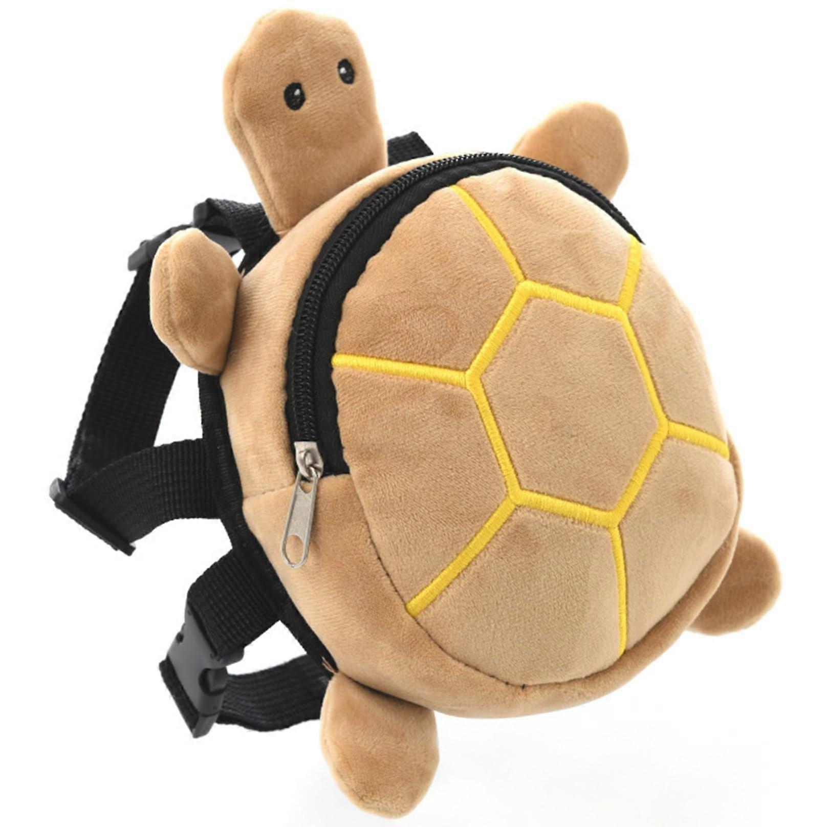 Pet Cartoon Backpack Turtle Shape Dog Harness, Breathable, Adjustable, Zipper Closure, 8x7in, Light Yellow
