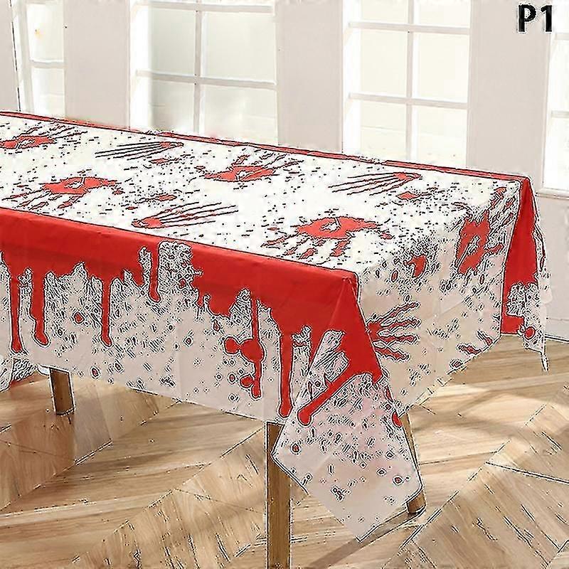 Halloween Tablecloth with Pumpkin Spider Web Bat Ghost Design Party Decor