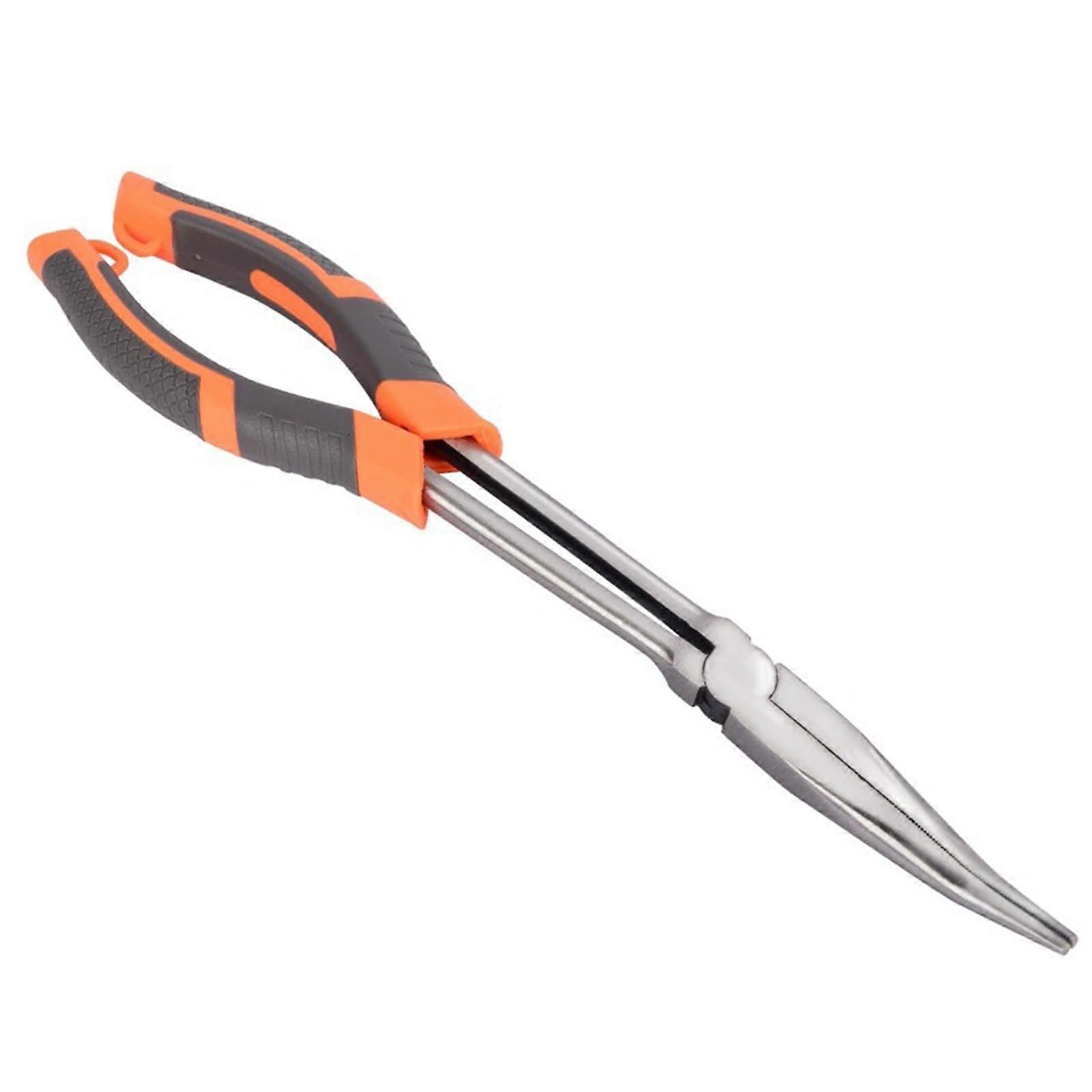 Pointed Nose Pliers Alloy Steel, 11Inch, Long Handle for Precision Work in Tight Spaces, 25Degree Bend