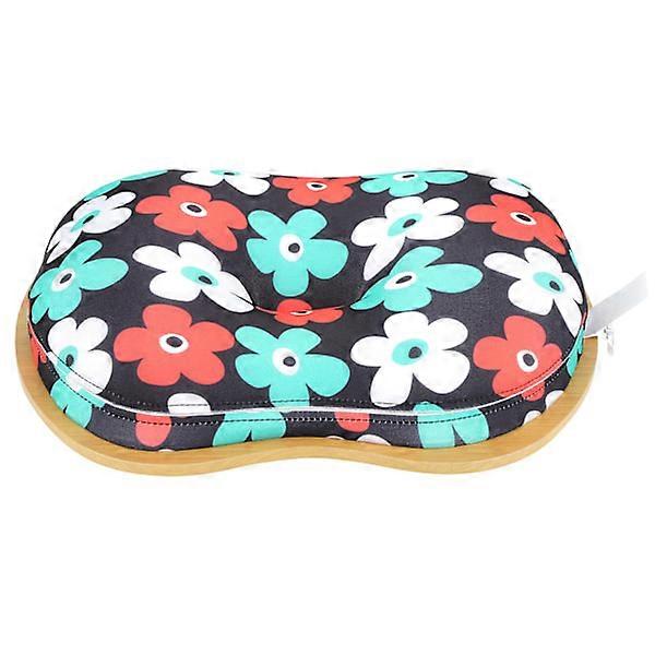 Multifunction Mini Portable Laptop Desk Stand with Cushion Bed Pillow for Home Office (Flower Pattern)