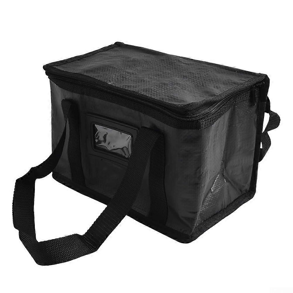 Large Pizza Delivery Bag Insulated Food Takeaway, Double-Opening Easy-Access Design, 16L Capacity