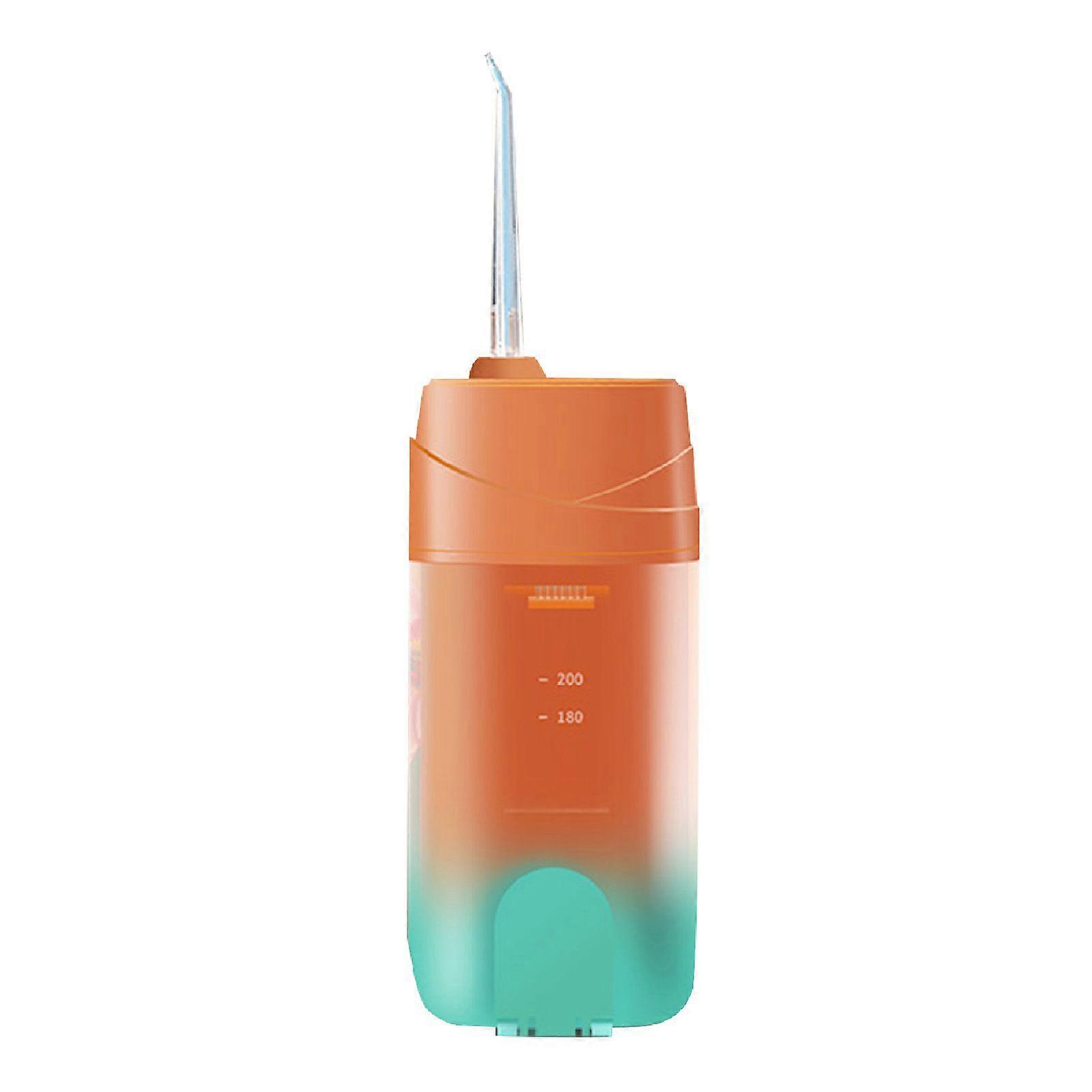 Electric Water Dental Flosser 3 Modes 200ML IPX7 Waterproof Cordless Oral Irrigator Water Teeth Cleaner for Teeth Cleaning Orange