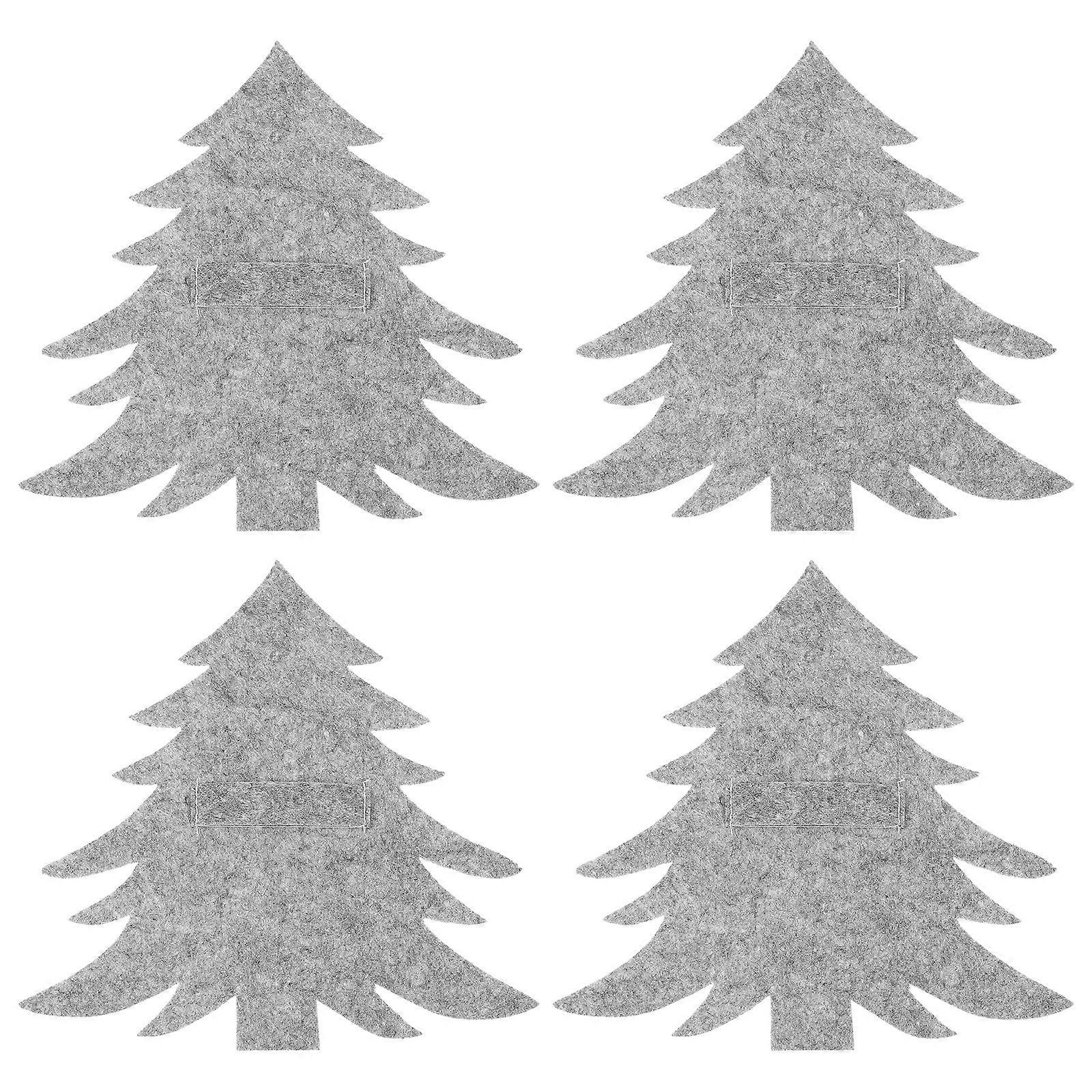 4PCS Xmas Tree Cutter Fork Bag Christmas Tableware Bag Practical Tableware Cover