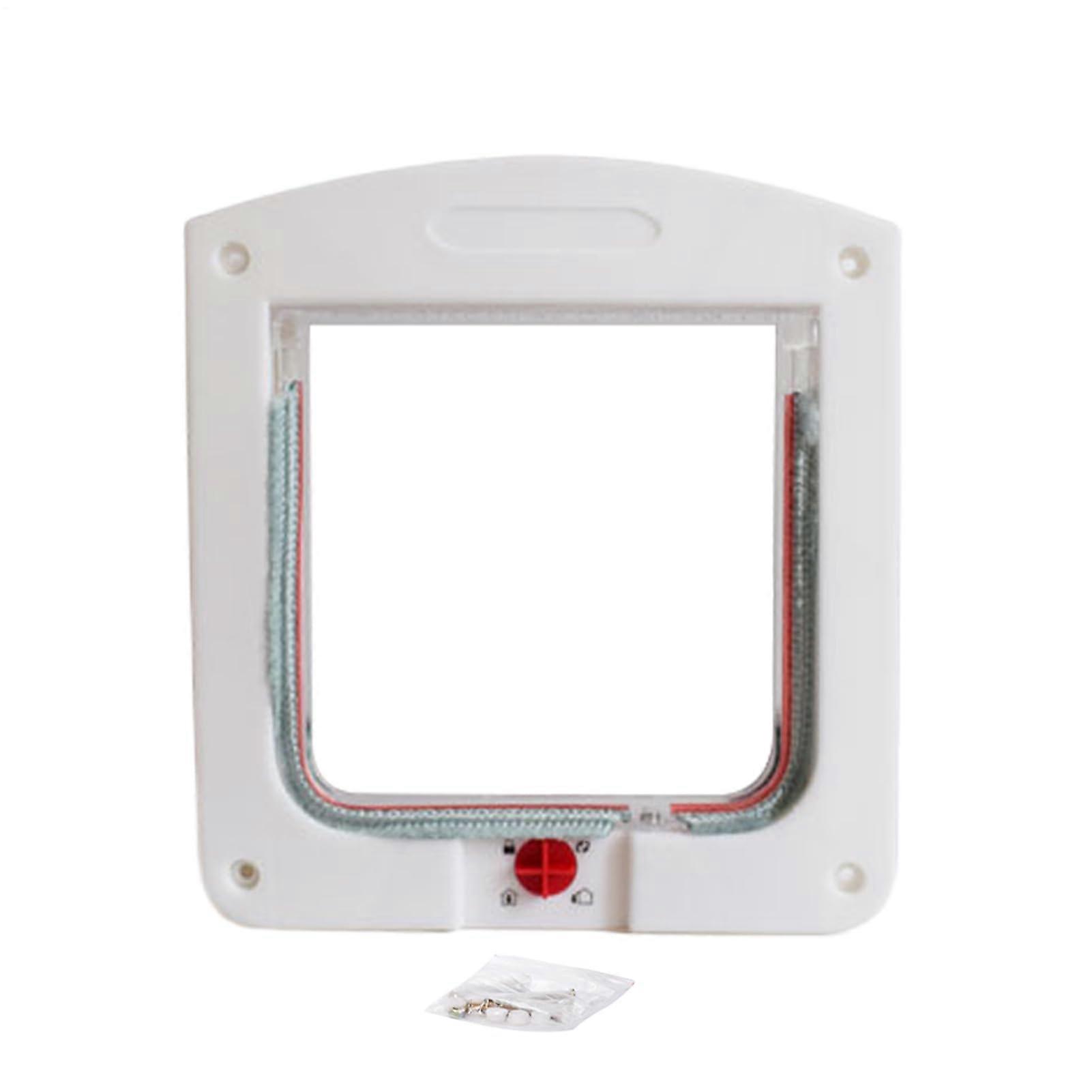 Cat Window, Small Cat Flap Weatherproof Corner Kator Model A White Adjustable Puppy Barriers Indoor Basement Garage Use