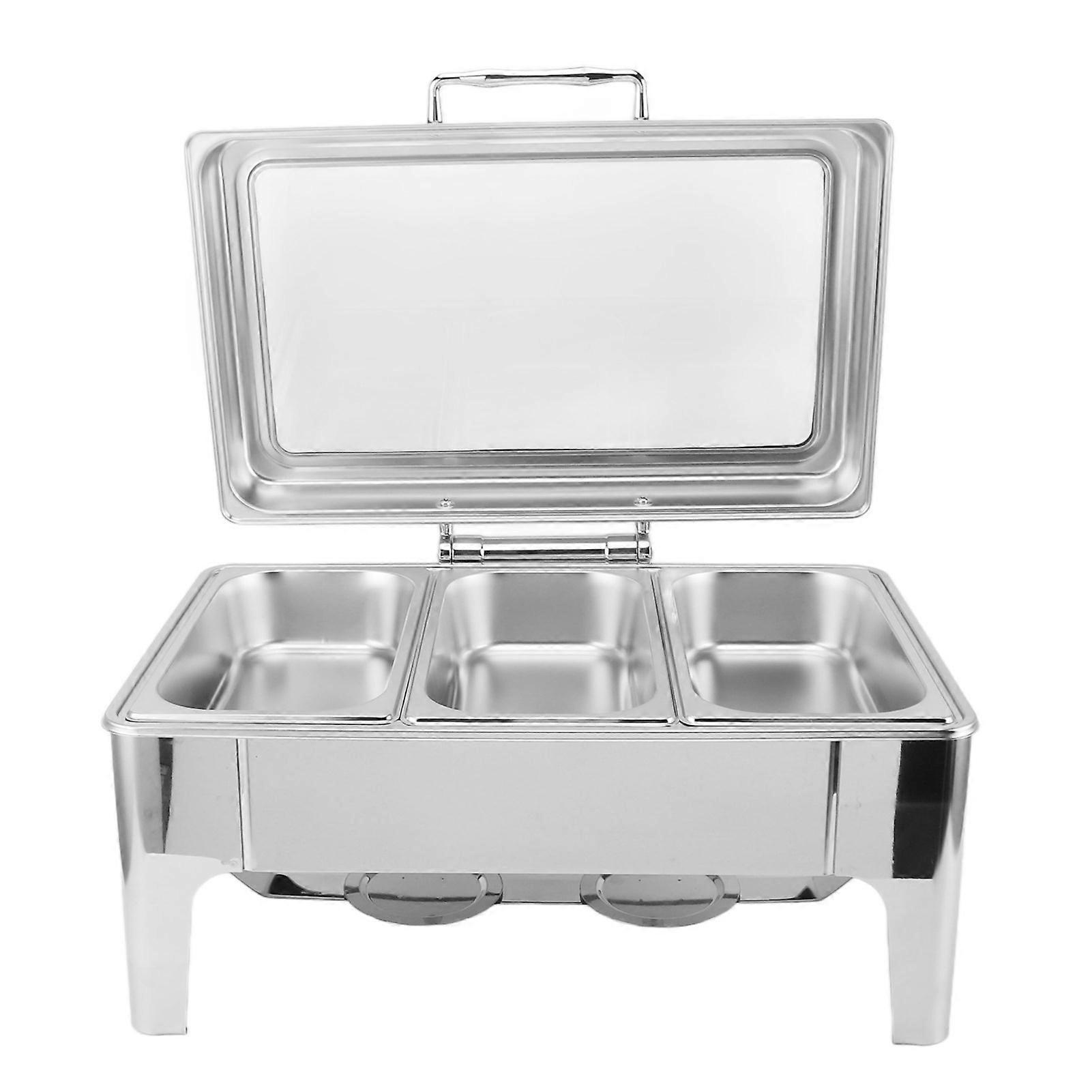 Chauffe-réchaud buffet en acier inoxydable 9L 56x36x28cm