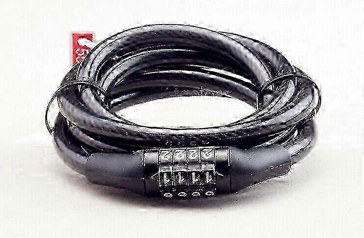 Bicycle Lock Combination Lock 4-digit Code Steel Cable Password Lock Black