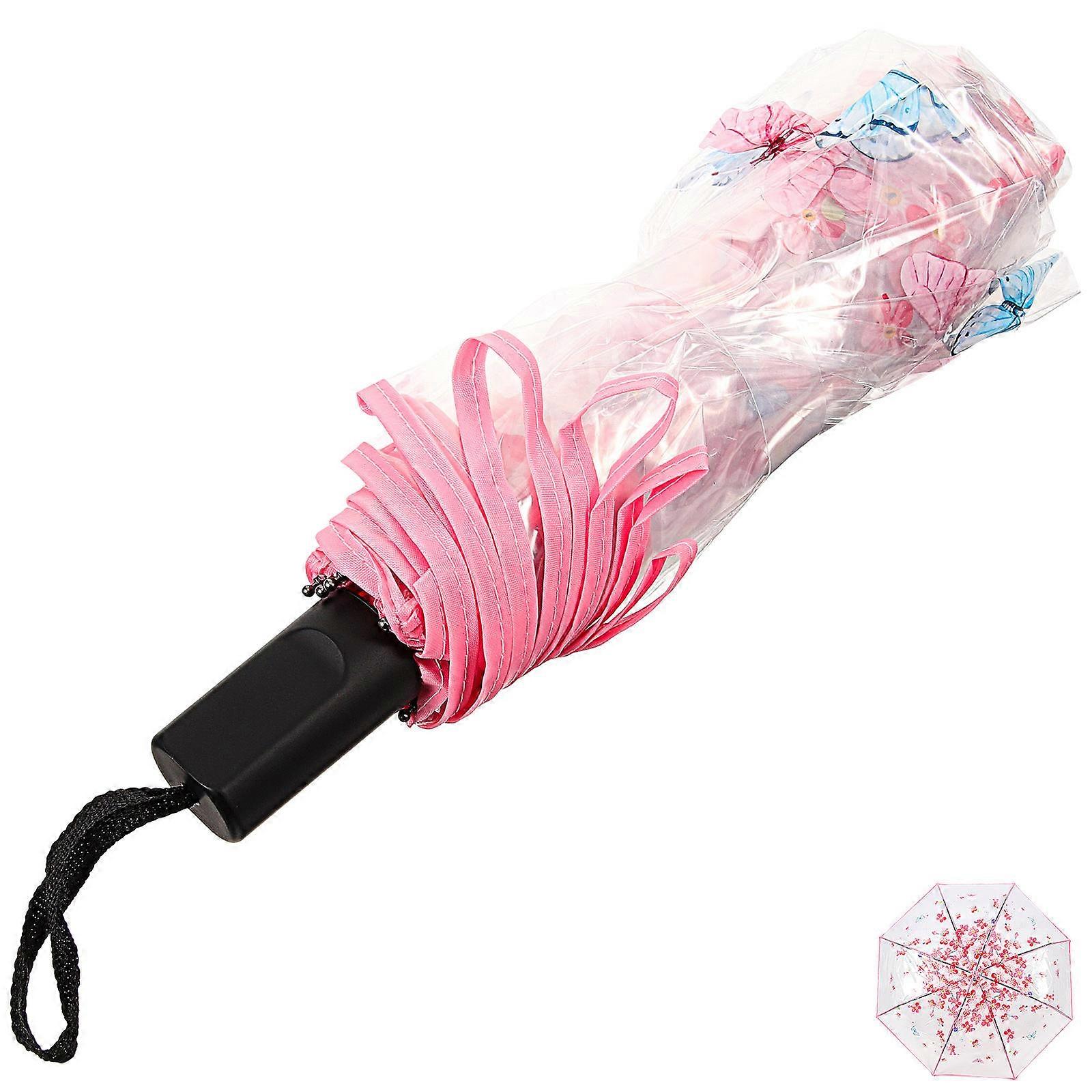 Foldable Wedding Umbrella for Decoration with Pink Floral Design
