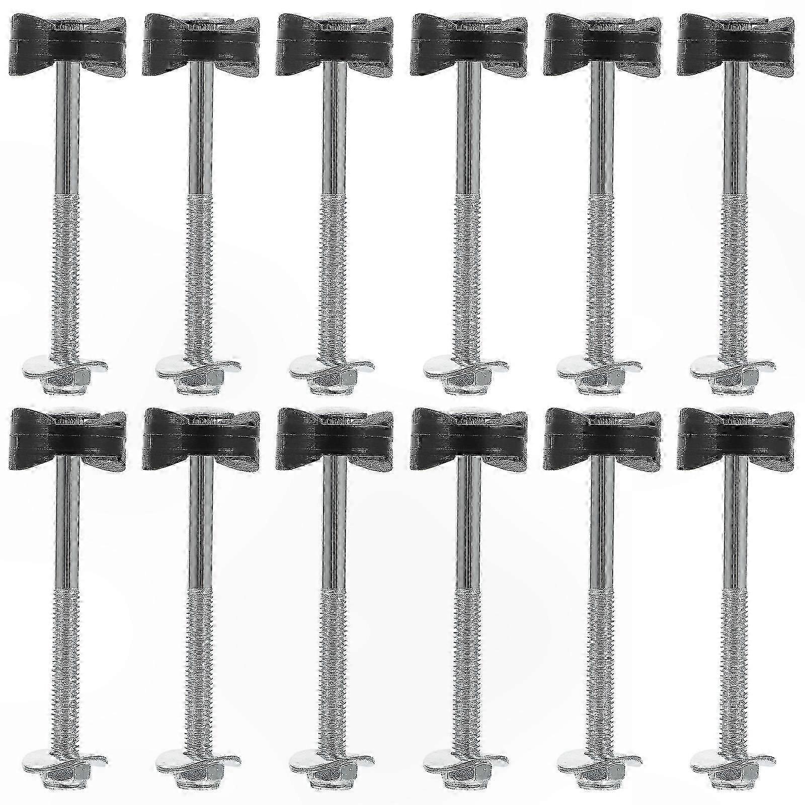 Trampoline Screw Set with Anti-Fall Fixators for Secure Installation, 12 Pack Long Replacement Fasteners