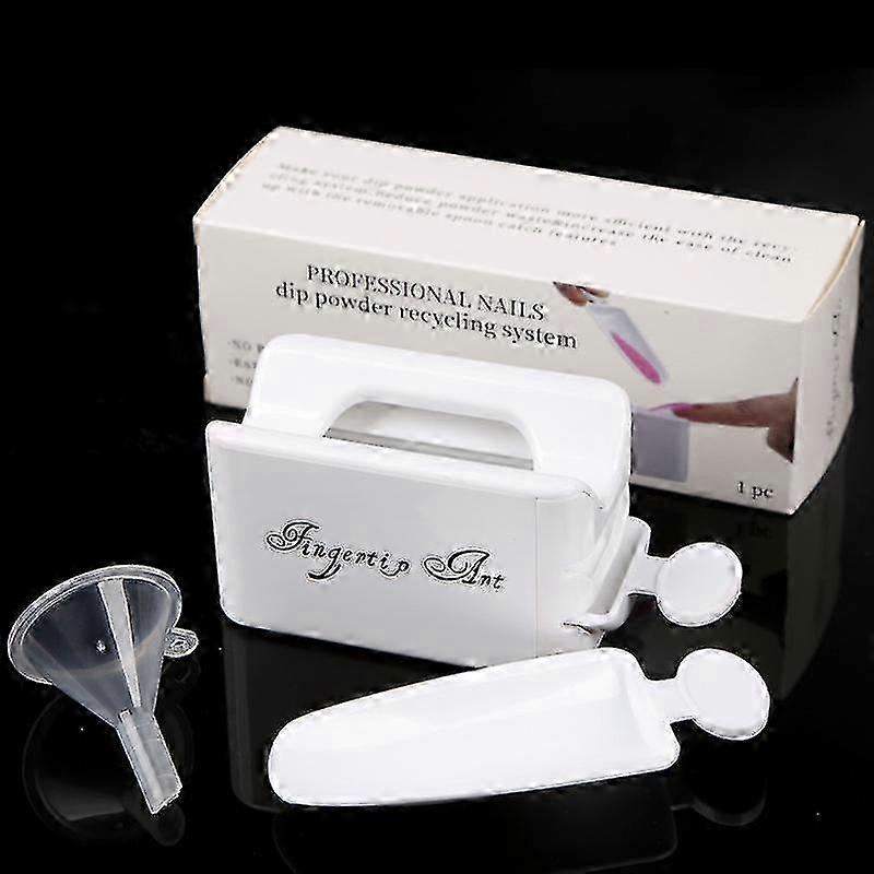 Nail tools double layer french recycling powder box dip powder collection container nail glitter recycling storage
