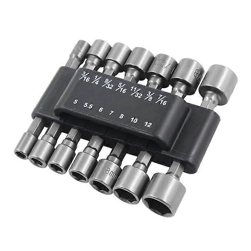 14pcs Metric Nut Driver Bit Set - Chrome-Vanadium, Rust-Resistant