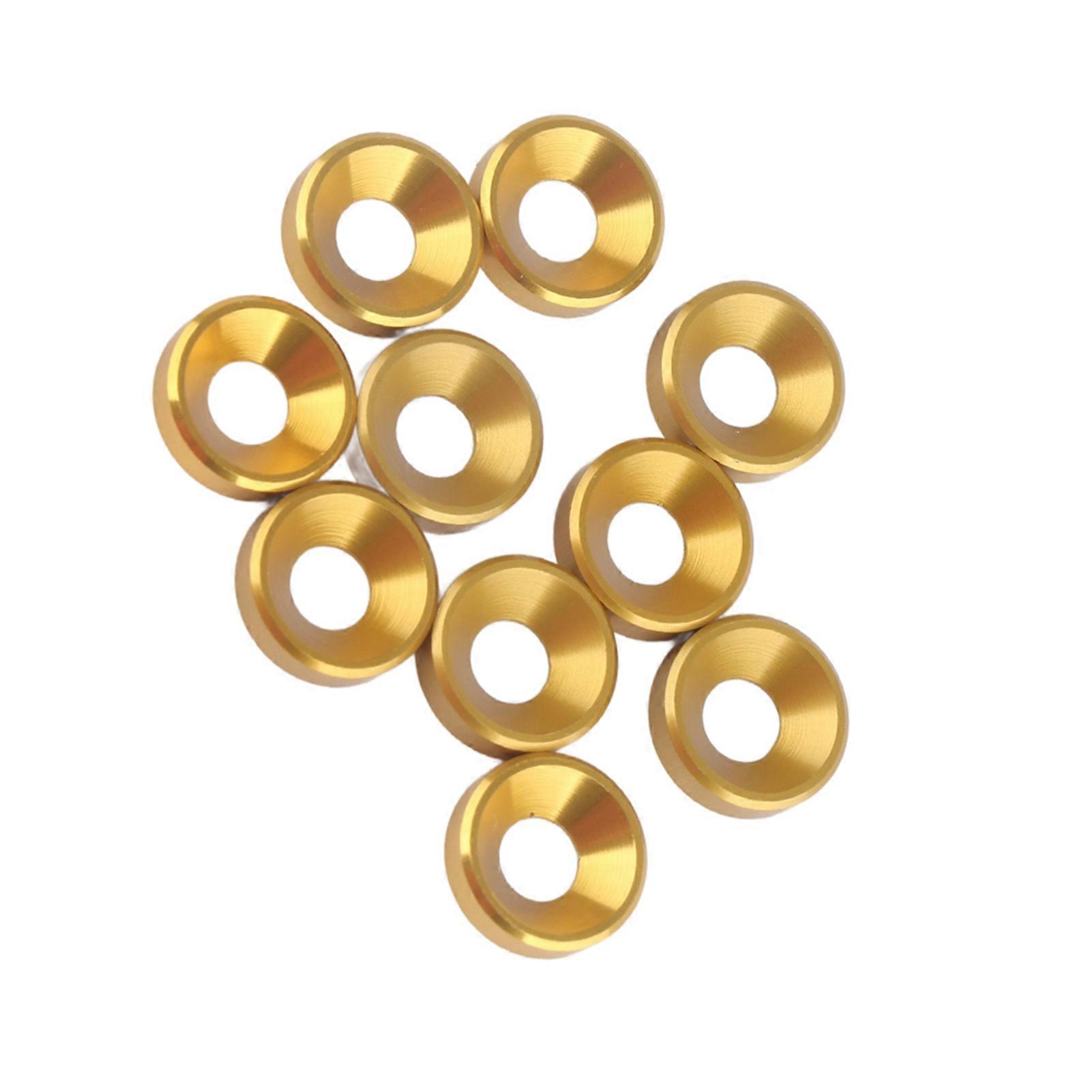 10Pcs M4 Gold Anodized Aluminum Countersunk Head Washers