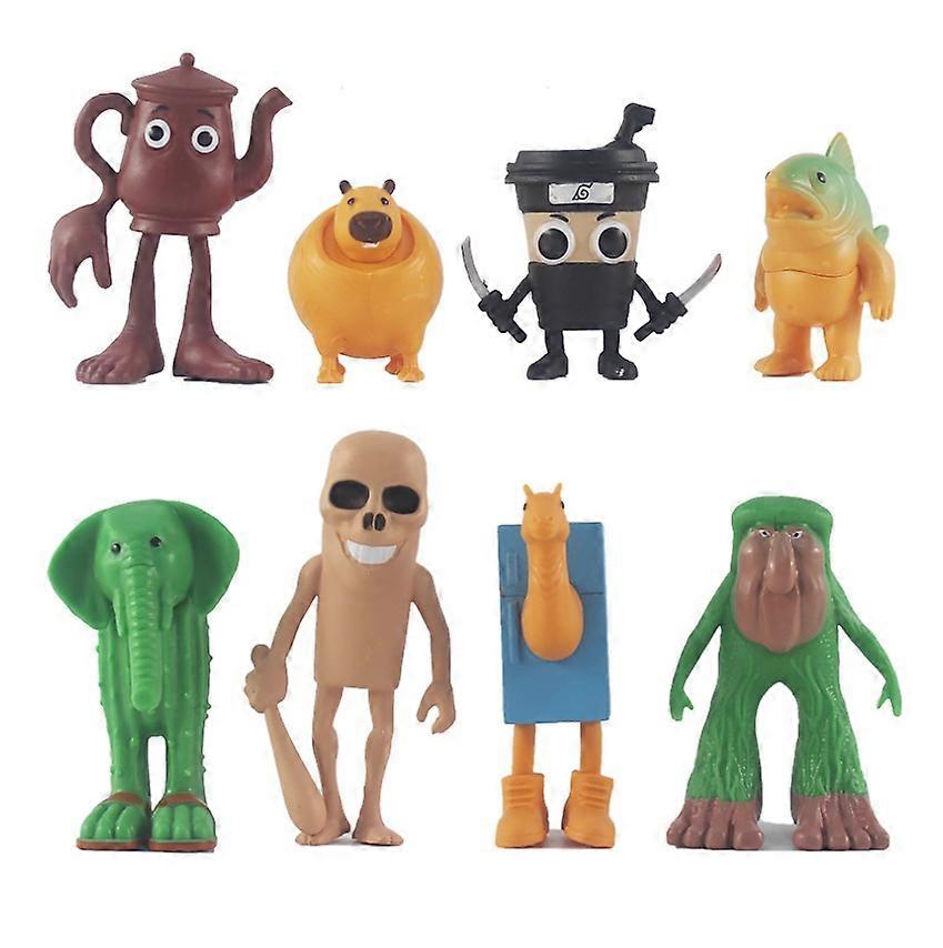 8pc Tung Tung Tung Sahur Action Figures Toys 4.2-8.5cm