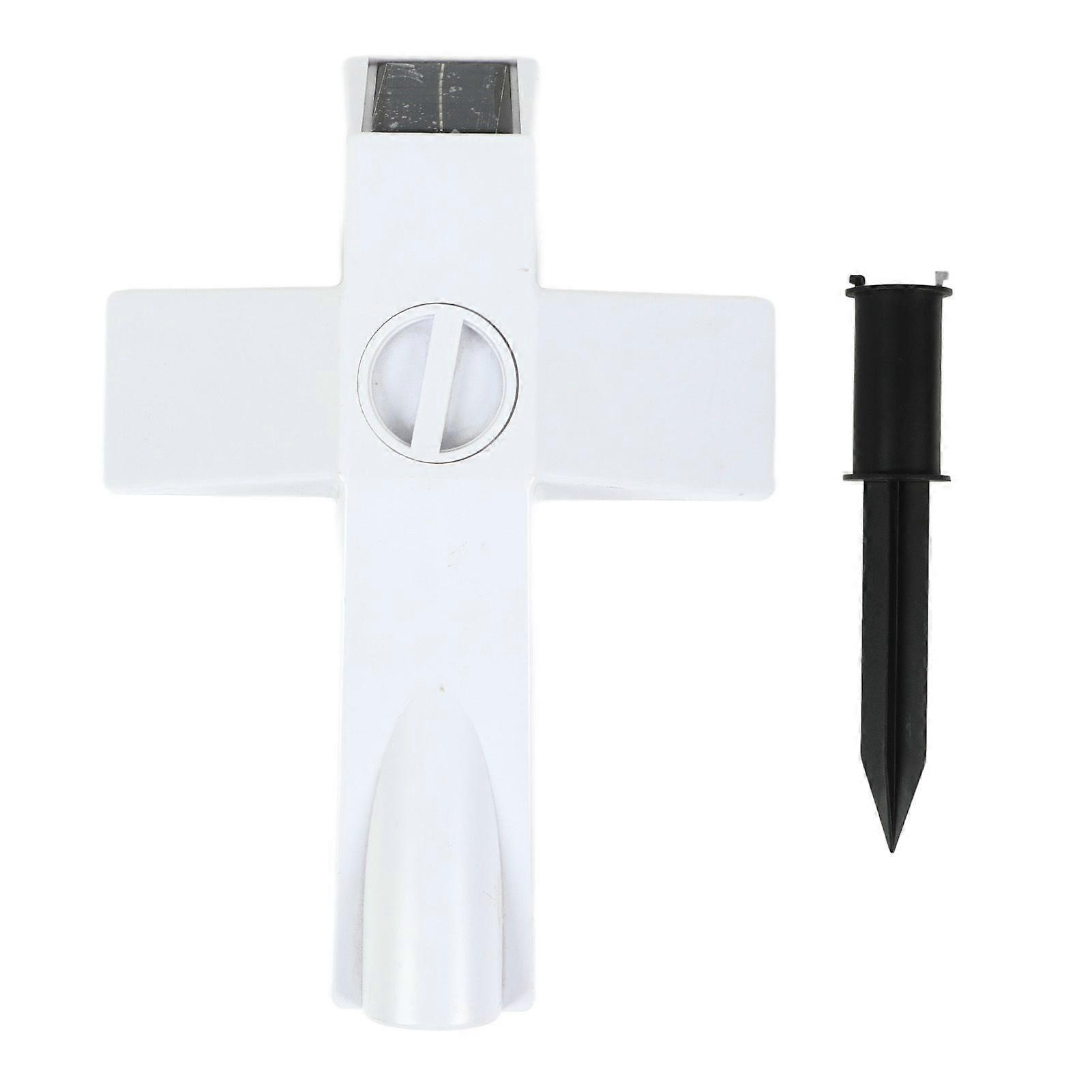 Solar Powered LED Cross Lights Graveside Memorial Headstone Stake Garden Grave Marker for Grave Decorations