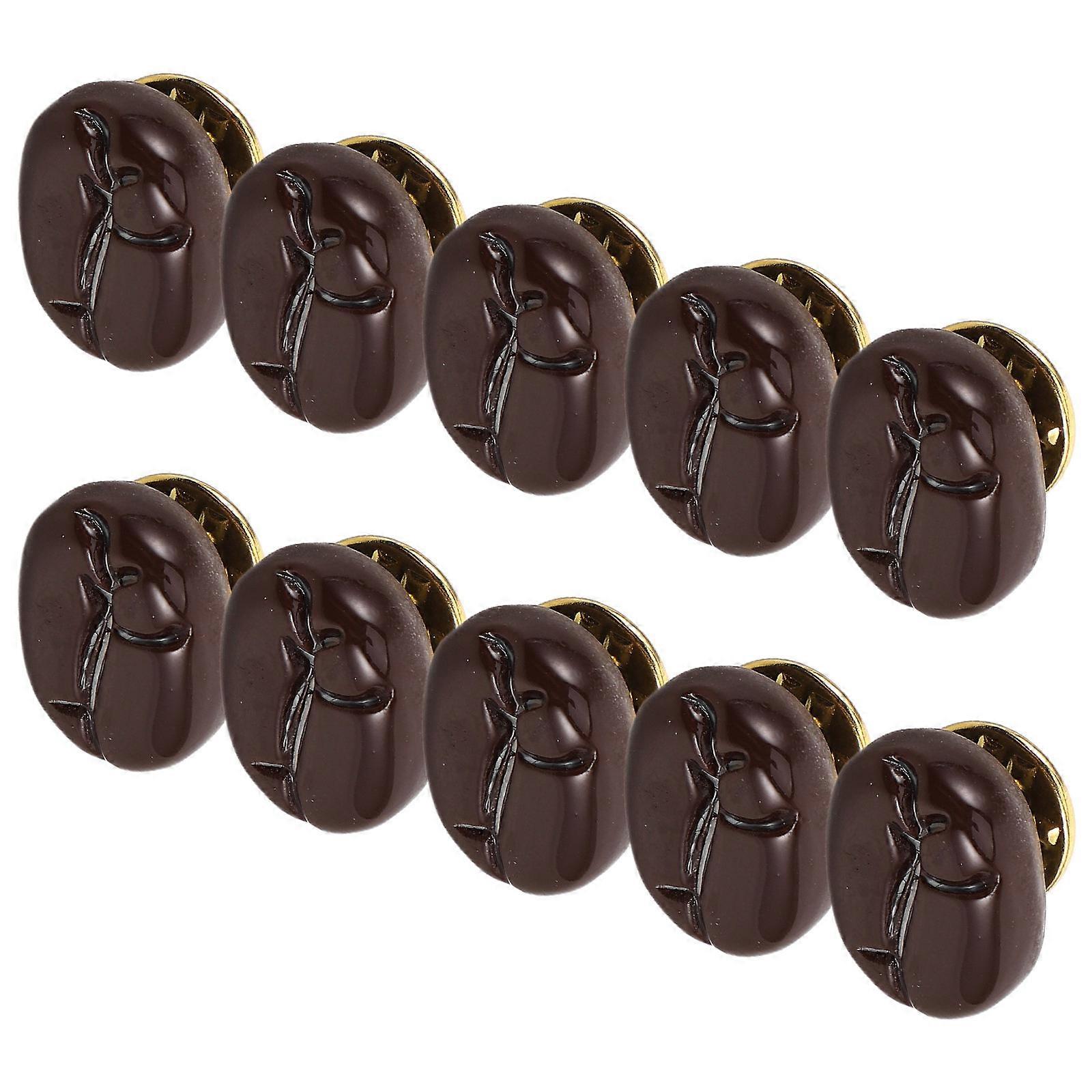 Cute Coffee Brooch Resin Pins for Clothing 40Pcs Realistic Coffee Bean Lapel