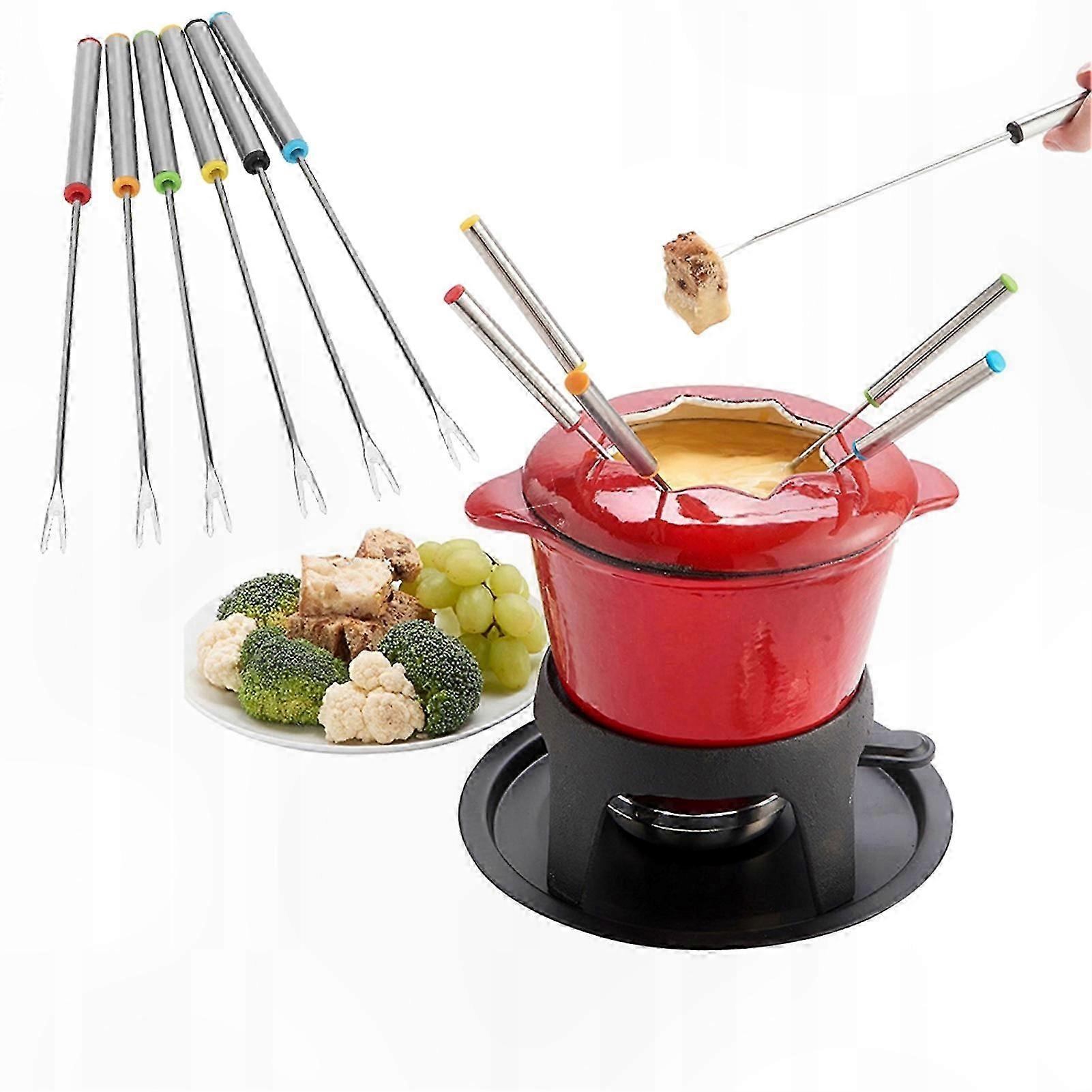 6-Piece Fondue Forks Set for Chocolate and Cheese Delights