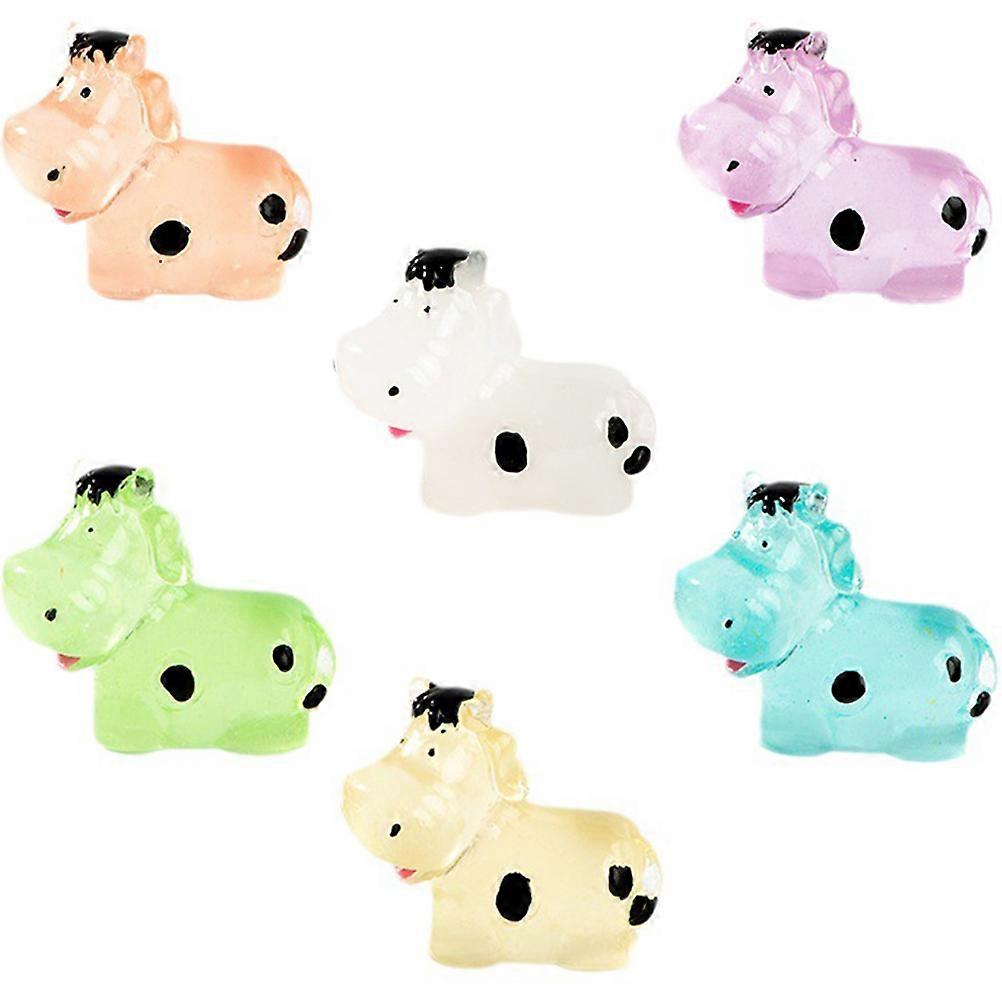 Tiny Cow Figurines Resin Mini Cow Crafts for Decoration Set of 30 Glow in Dark