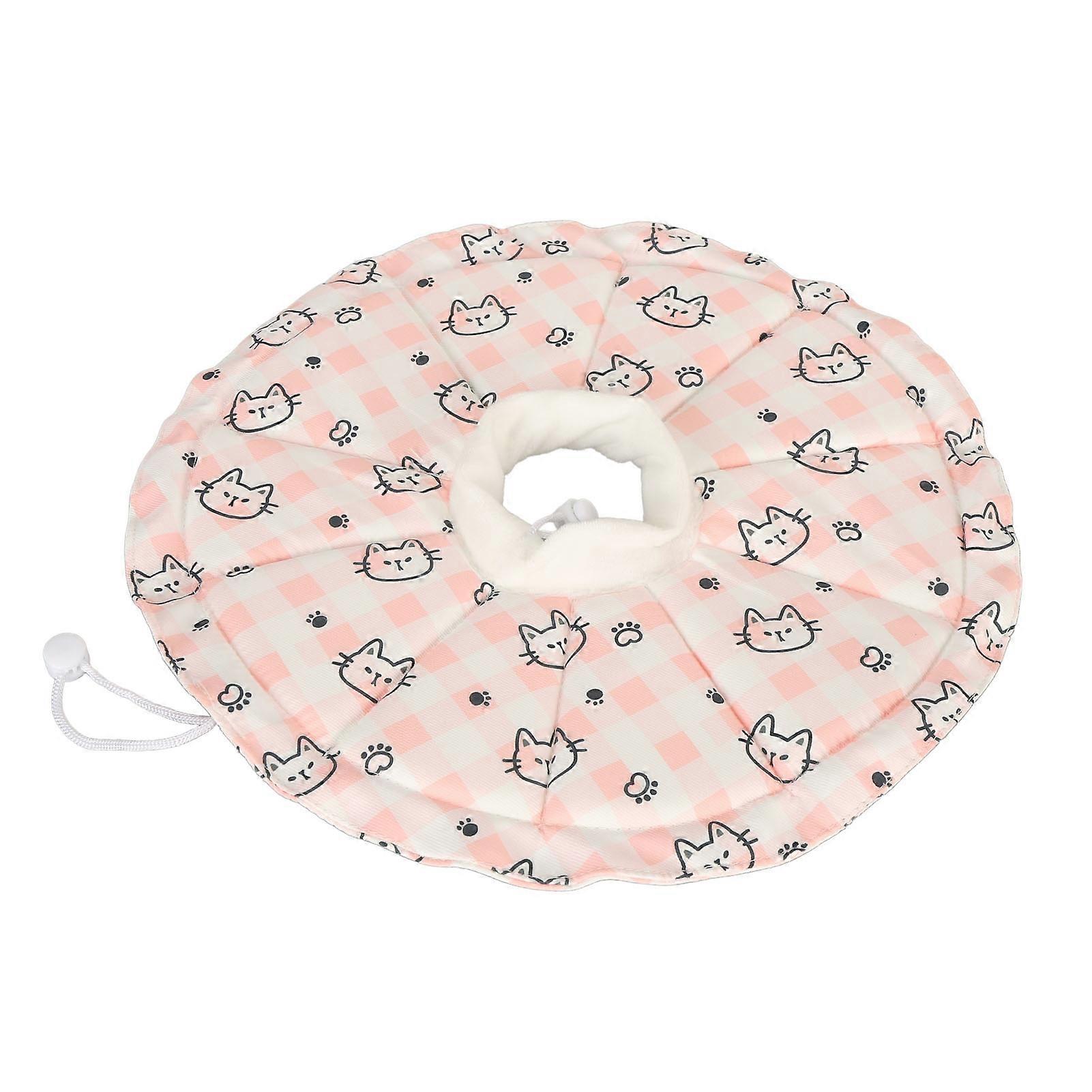 Cat Cone Collar Adjustable Drawstring Pink S Neck 12-25cm
