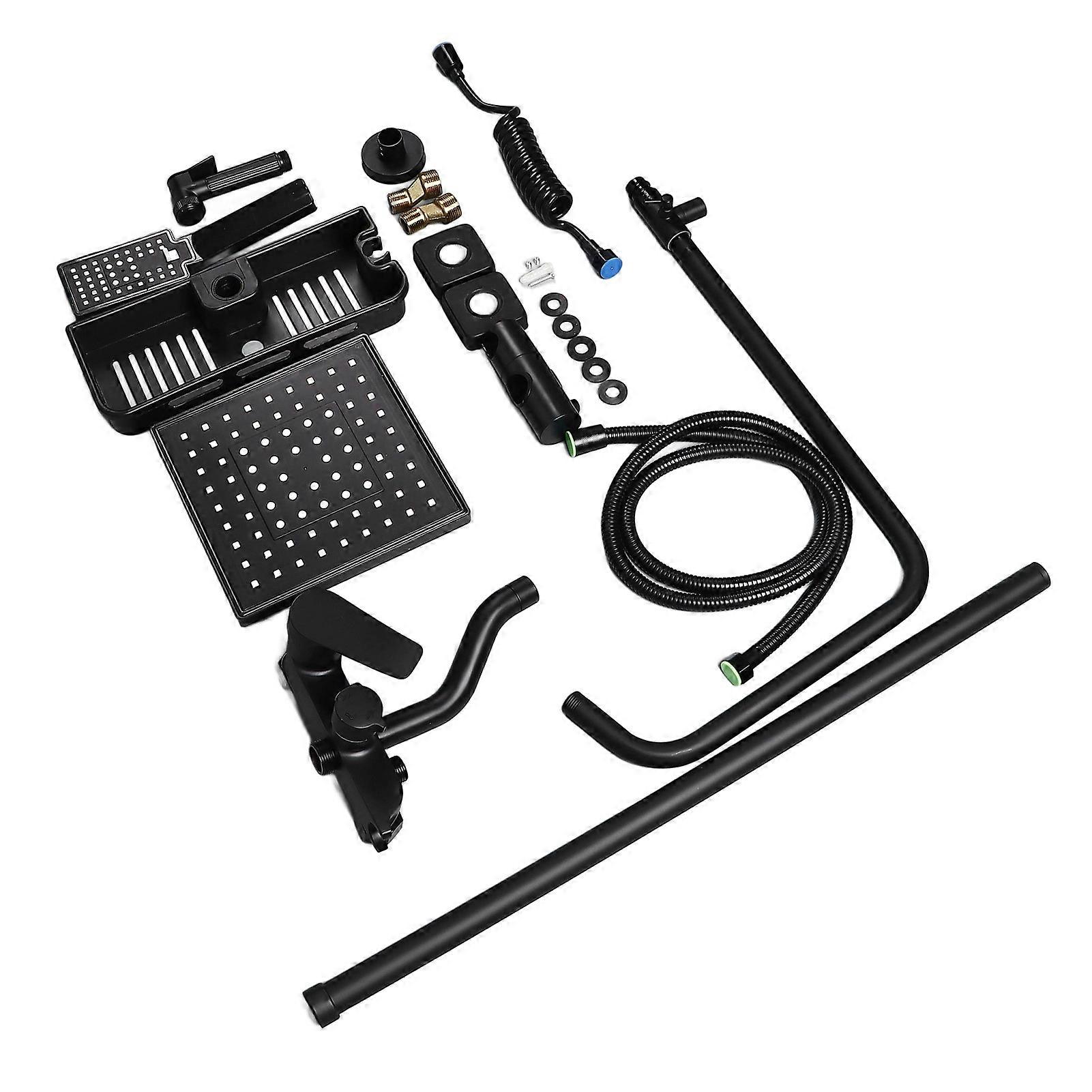 Black Shower System Set Plastic Fine Copper 3250g Multiple Modes