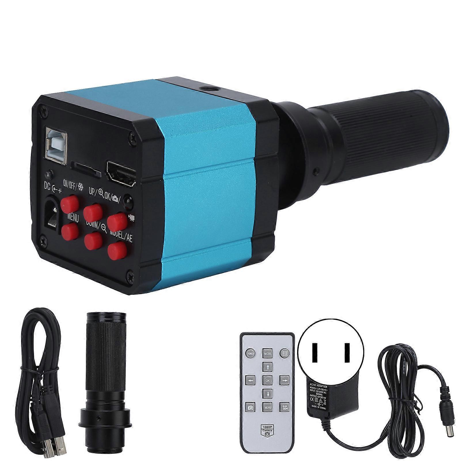 Caméra de microscope FHD 48 MP, interface multimédia USB, boîtier en aluminium, pour usine et laboratoire, prise CA 100-240 V US