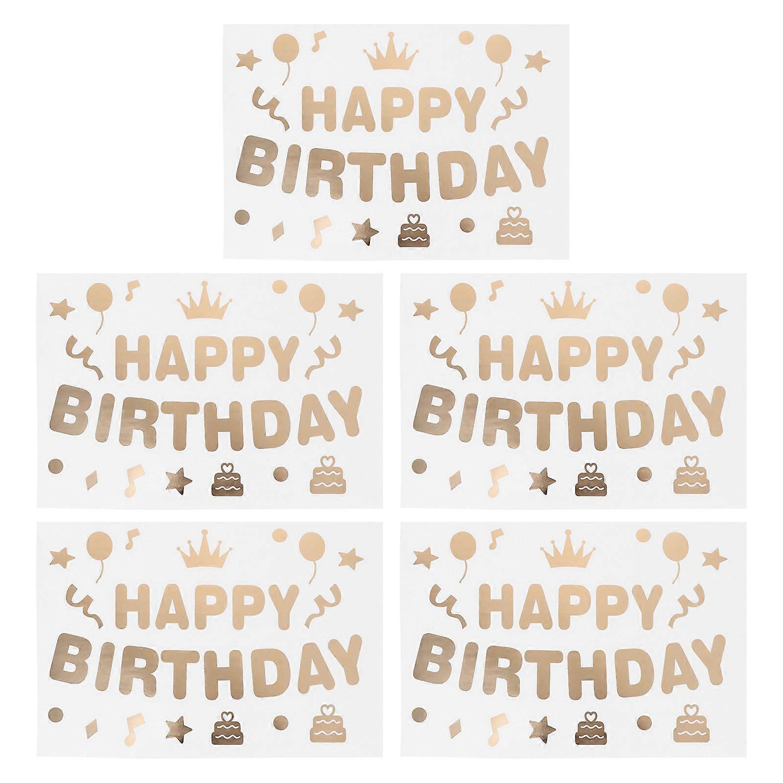 Self Adhesive Birthday Balloon Sticker for Party Decor 5Pcs