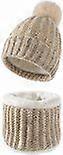 Cappello e sciarpa da donna in pile - Beige