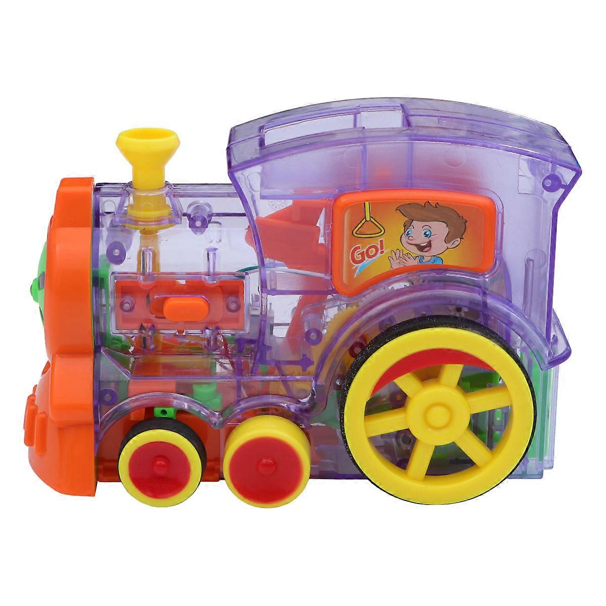 Educational Domino Stacking Train Toy For Kids Featuring 80Pcs Durable Dominoes In Assorted Color To Improve Creative Ability