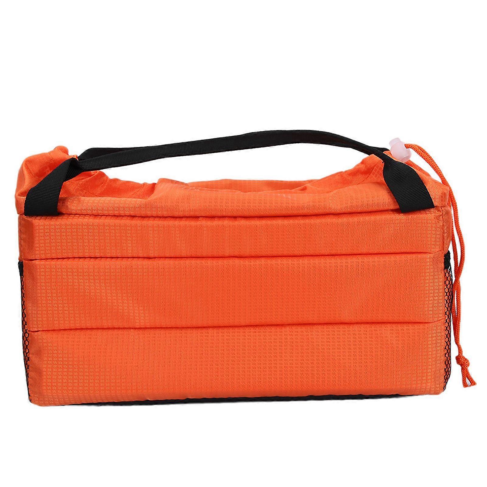 Insert Padded Camera Bag DSLR Partition Protection Case with Cover & Handle(orange)