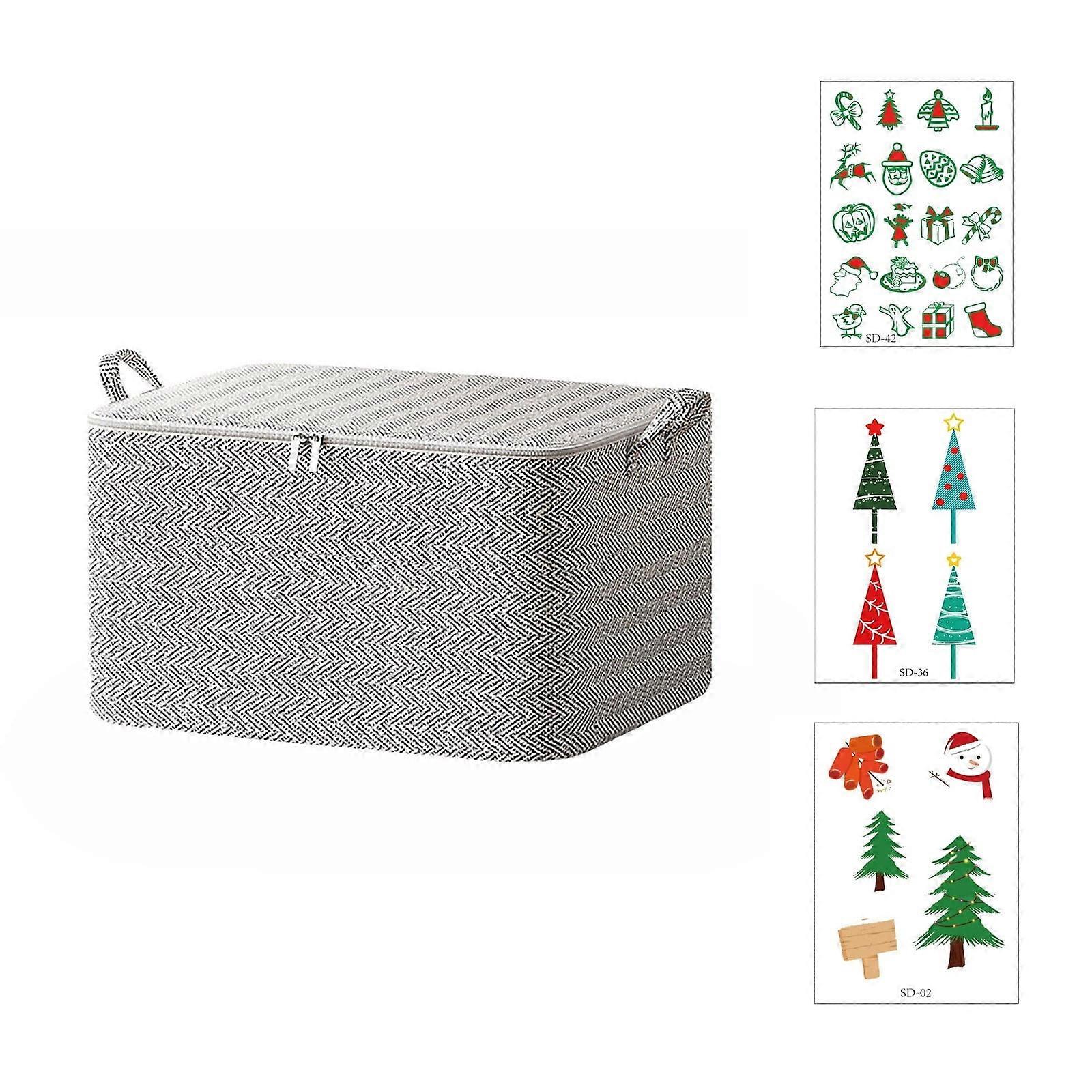 Foldable Storage Bag, Non-Woven Zipper Organizer, Compatible with Closet, Stackable with Handle, 1PC