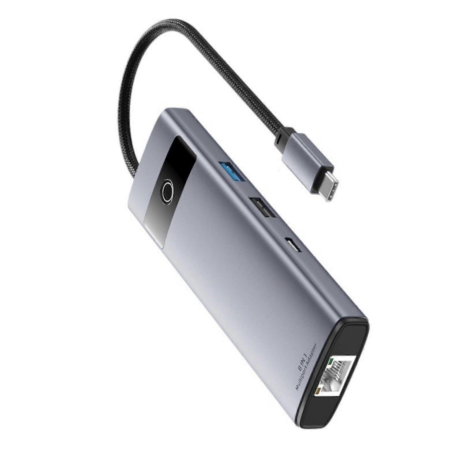 Aluminum Type C Hubs 4K HDTV Output PD100W USB 3.0 Data Transfer and Networking Port