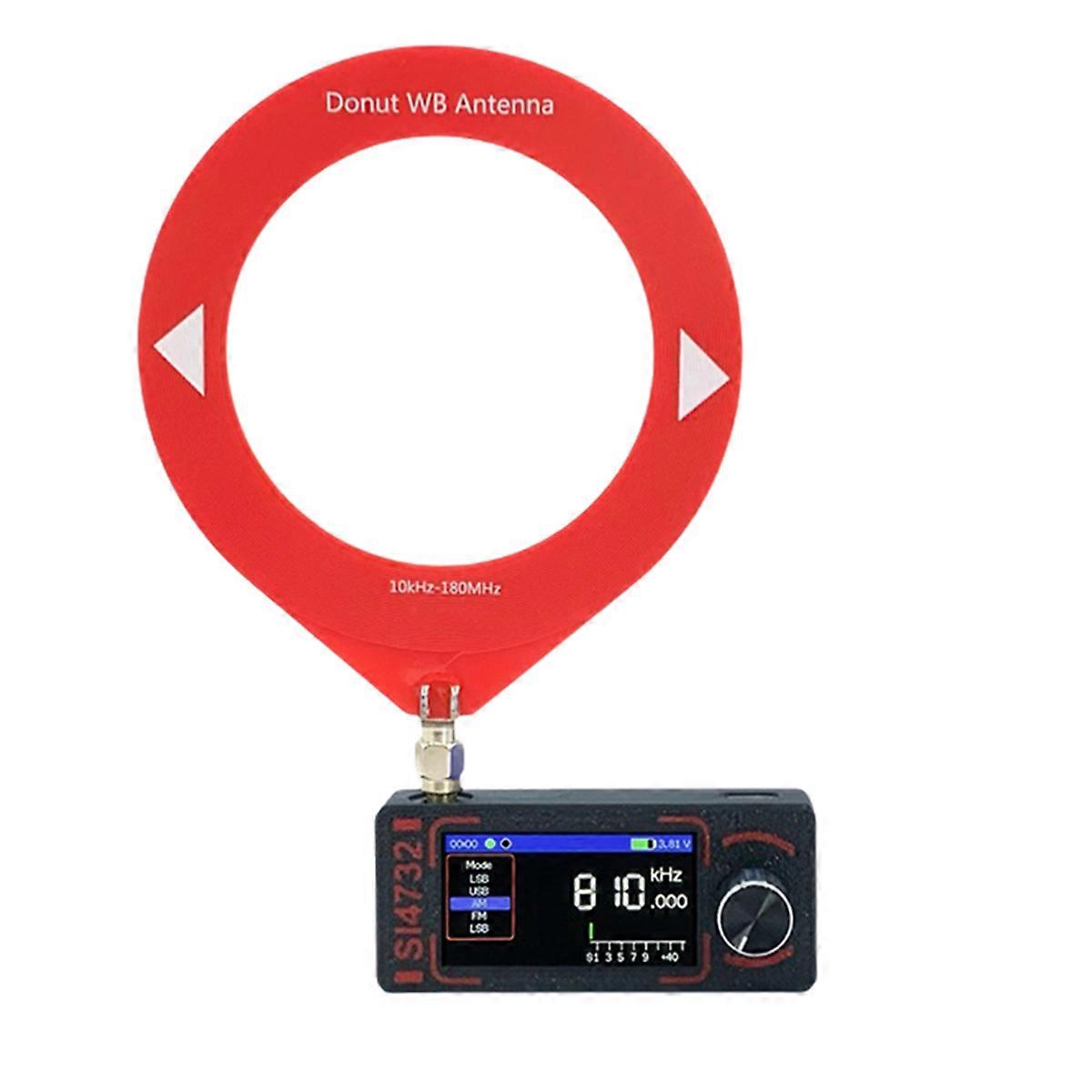 SI4732 All Band Radio Receiver 0.5-108mhz FM AM SSB LSB USB ESP32-S3 Radio HF SW MW VHF Radio with Antenna Black