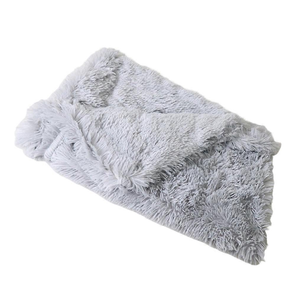 Pet Plush Mat Comfortable Pet Cushion Double Layer Light Grey