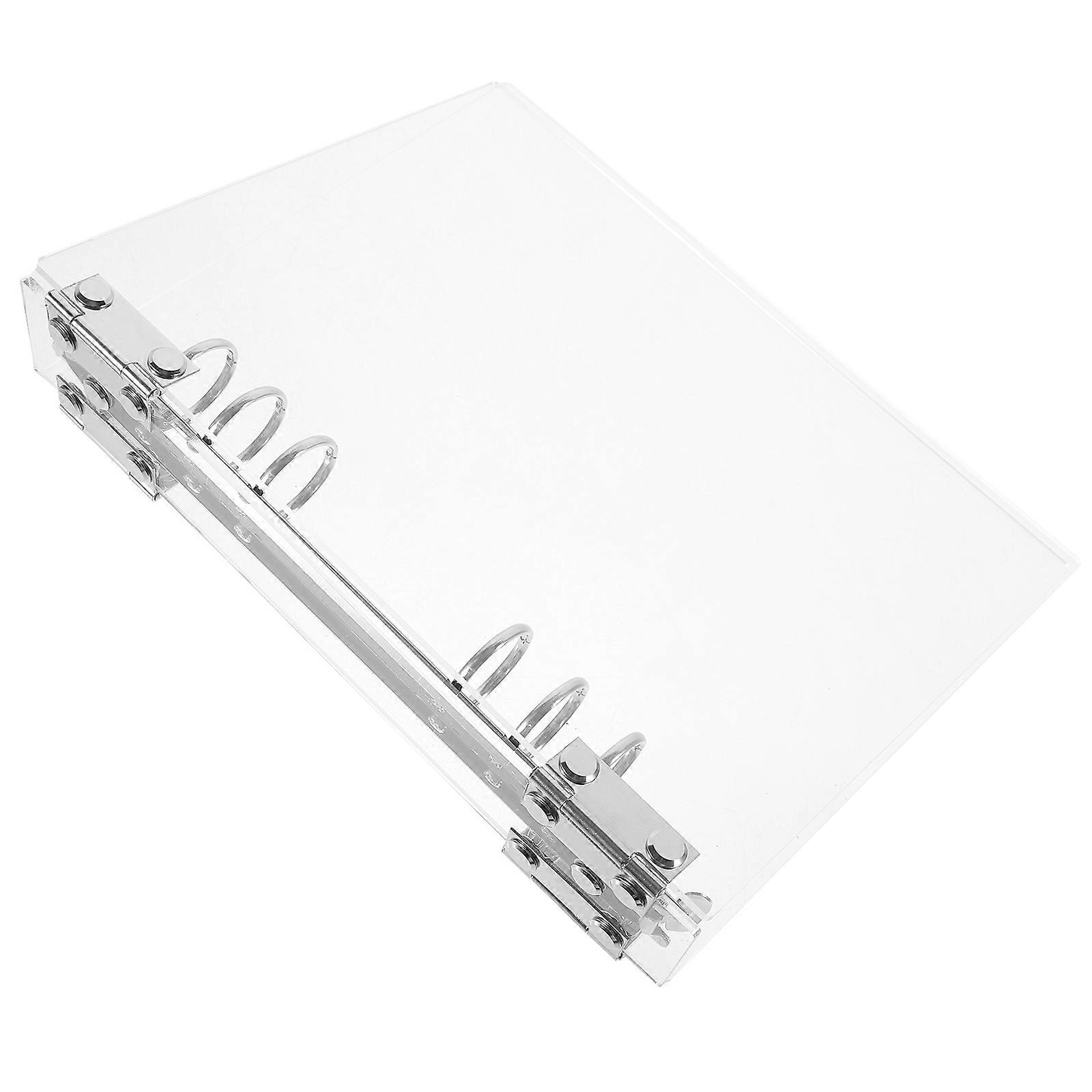 Acrylic Binder Cover Transparent for Protection Use 2Pcs Notebook Shell