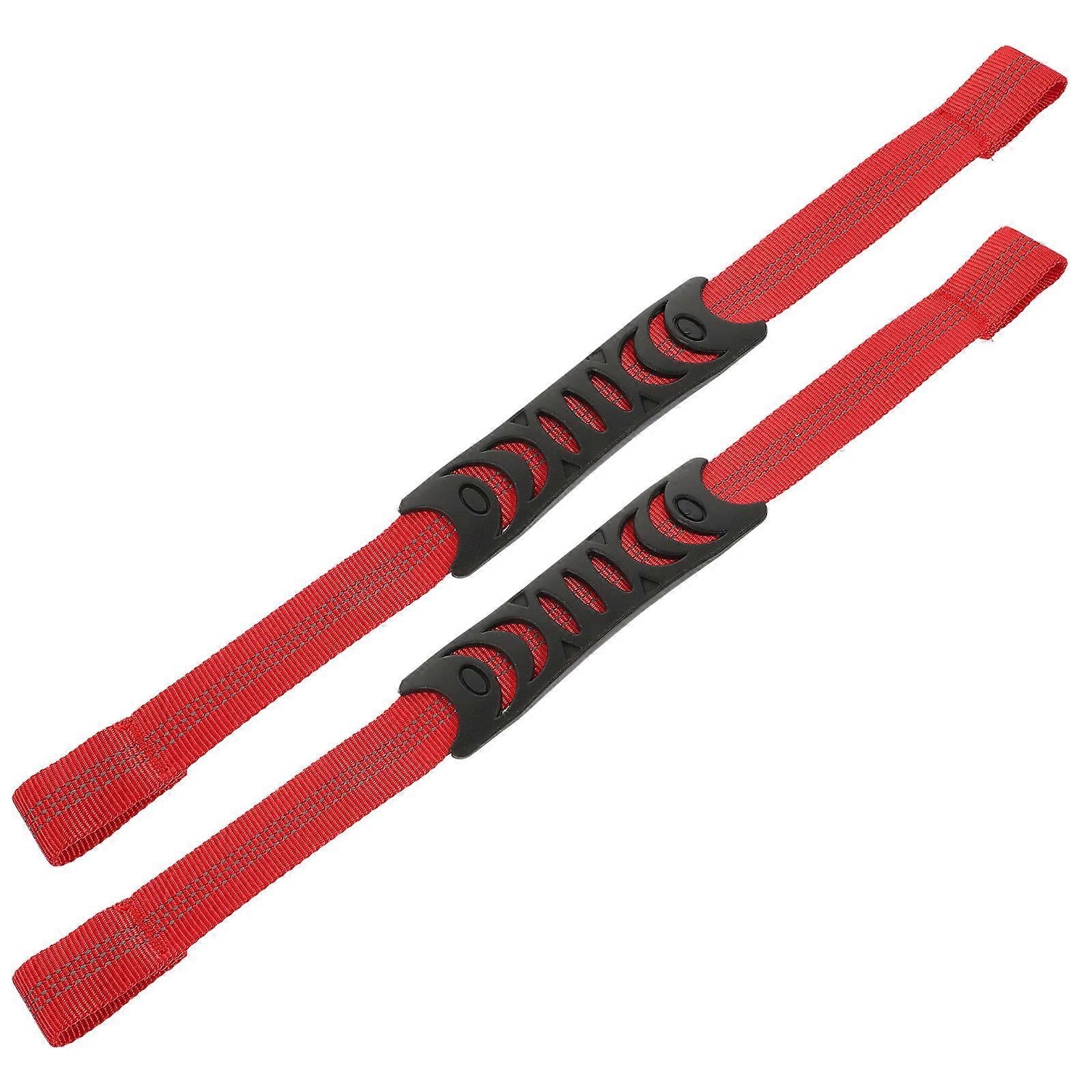 Nylon Red Car Headrest Grab Handle Assist Handle for Car Use 8Pcs