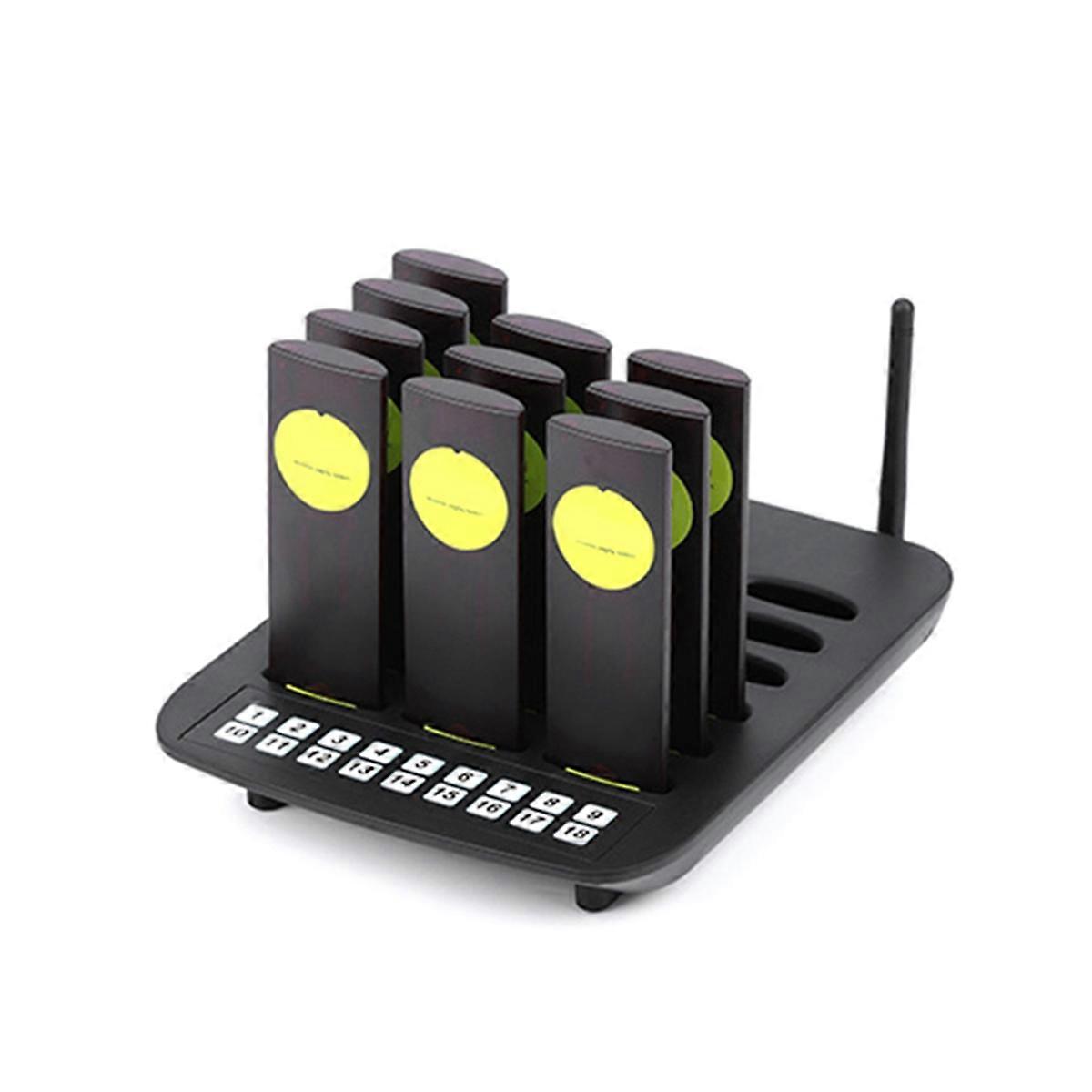 Wireless Restaurant Buzzer Pager 10 Slim Paging Guest Calling Queuing System for Coffee Dessert Bur