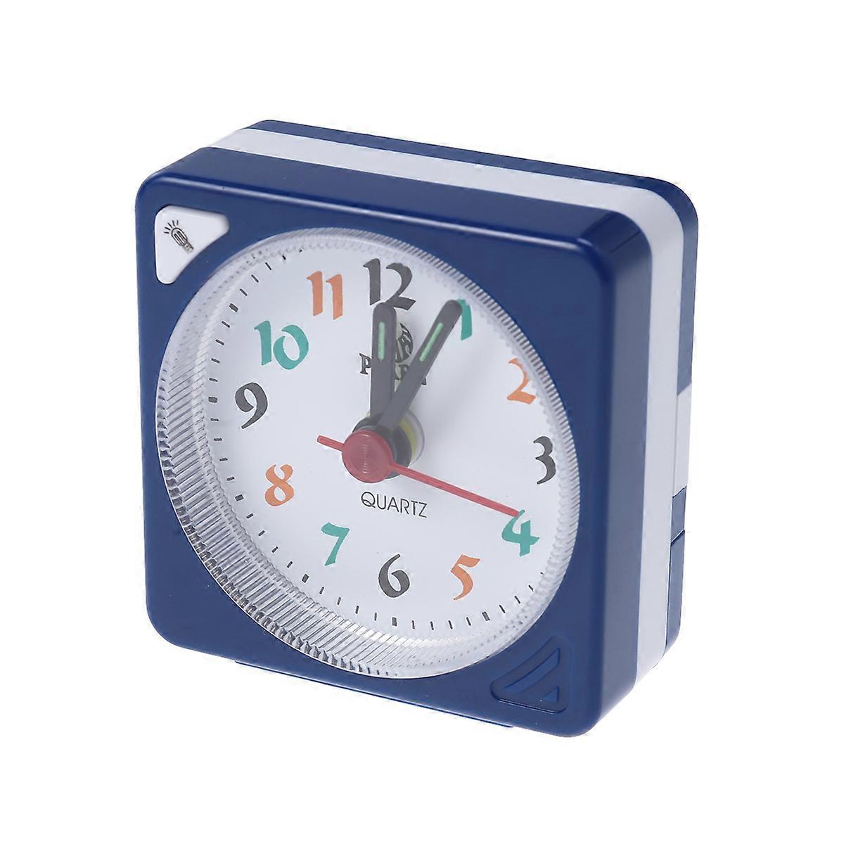 Plastic Quartz Clock Mini Square Clock for Time Display Blue