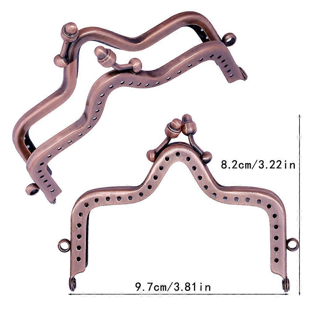 Rose Gold Purse Frame for Bag Making 3Pcs Retro Crown Mountain Shape Iron Clasp