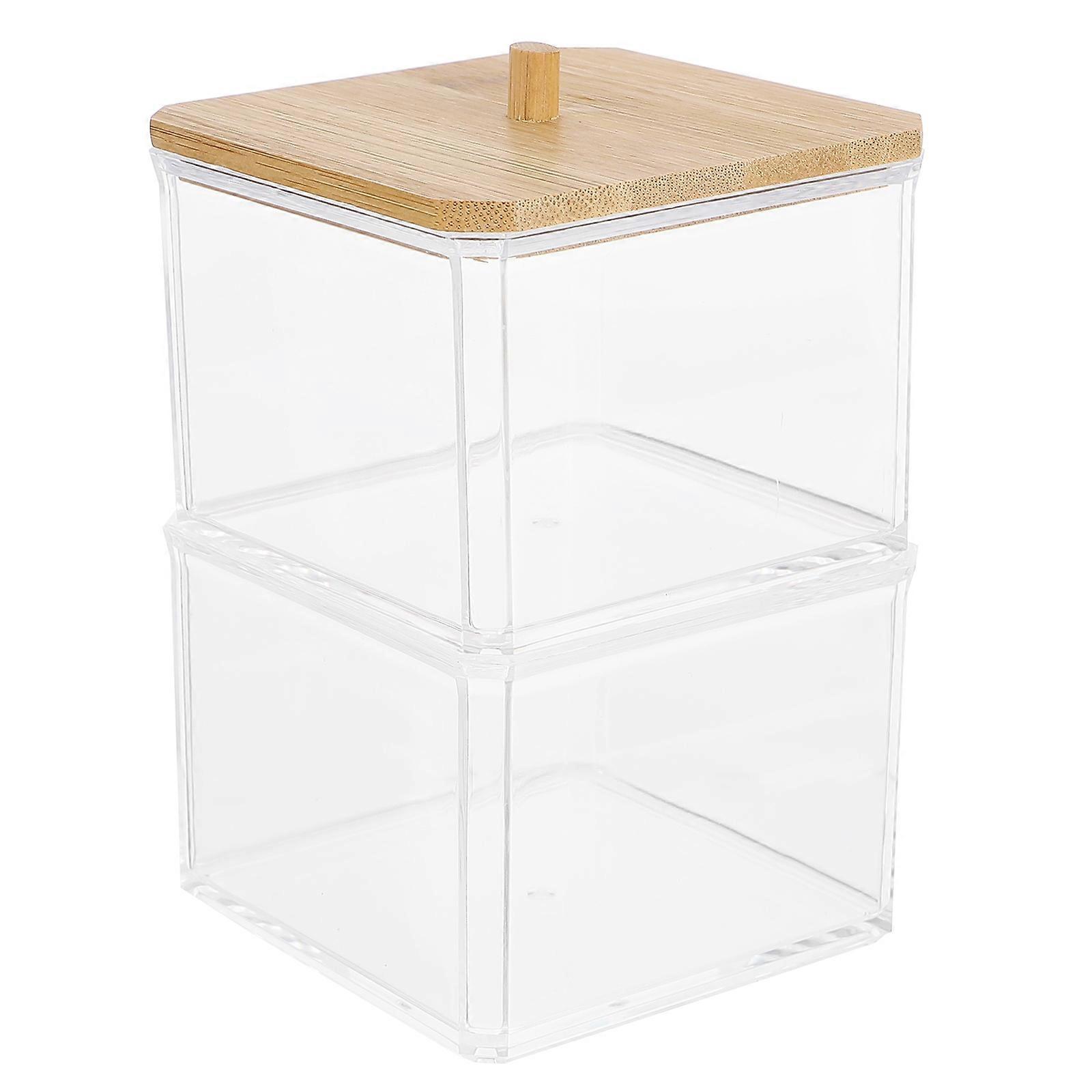 Cotton Swab Container Acrylic Storage Box for Storage 2Pcs