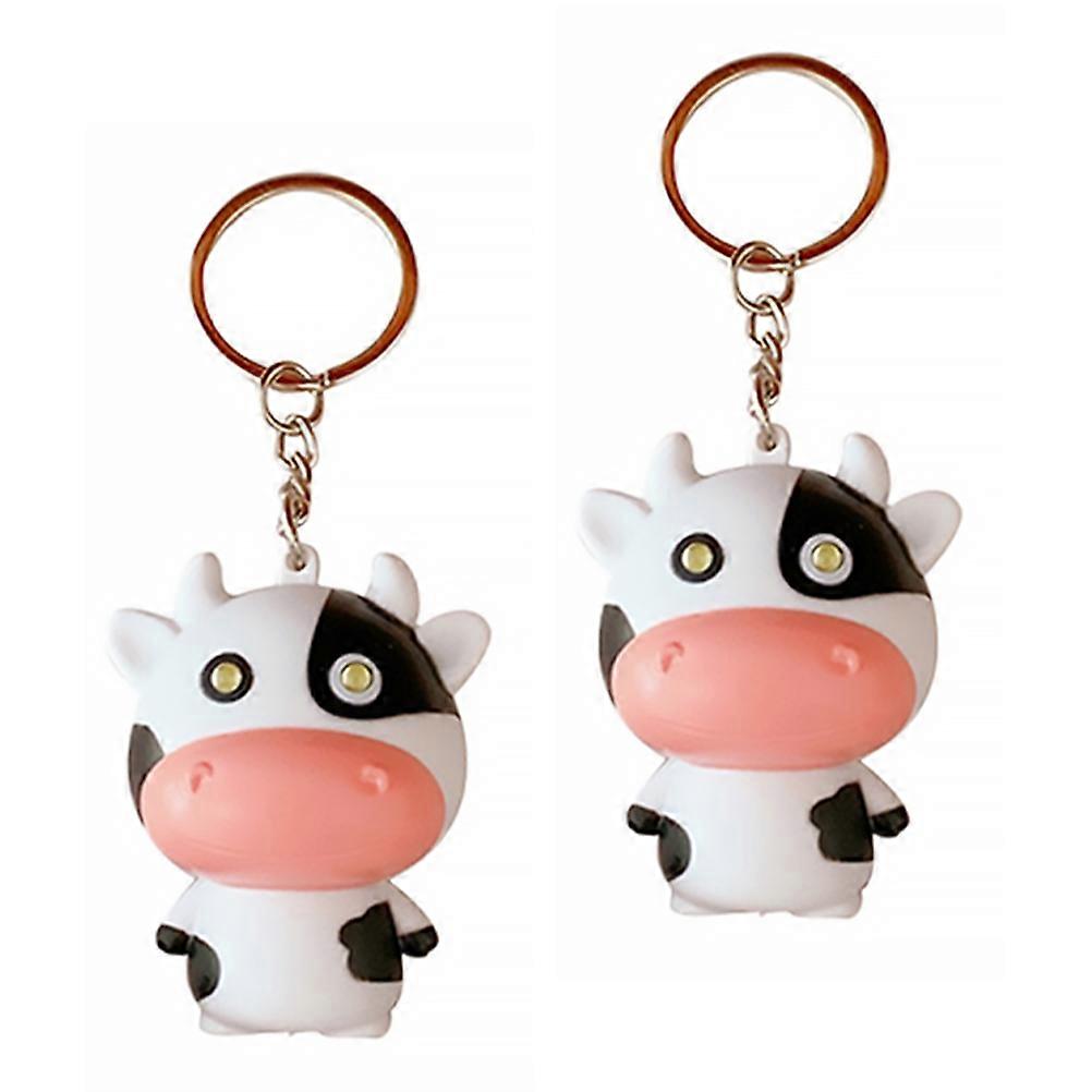 Cow-Shaped Keychain Decorative Hanging Creative Function 10Pcs White
