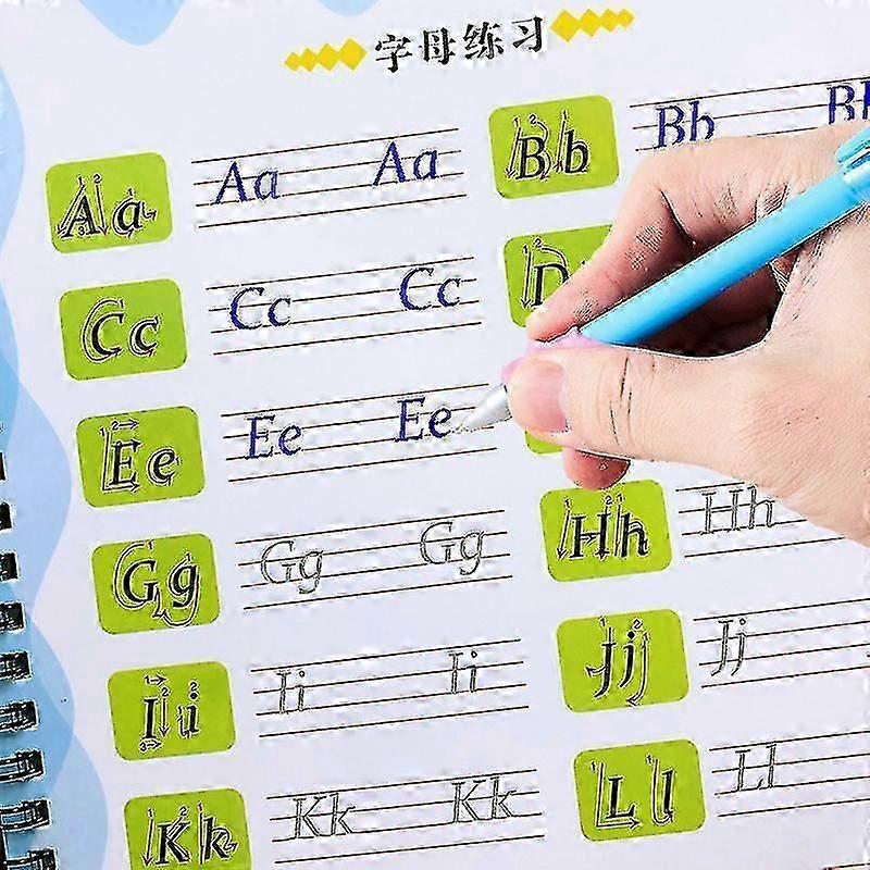 3d English Reusable Groove Calligraphy Copybook Erasable Pen Learn English Adults Art Writing Books School&amp;office Supplise