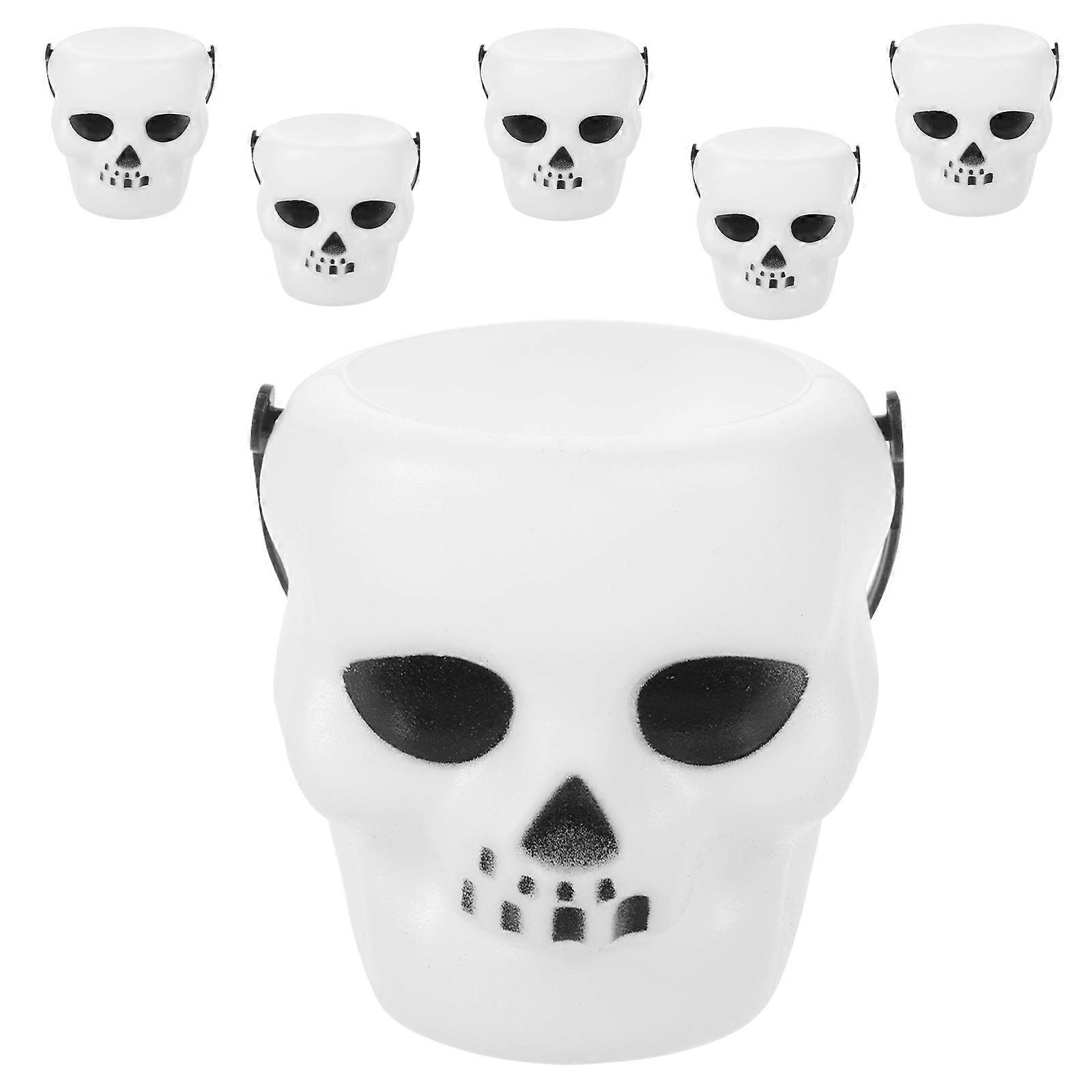 Halloween Candy Basket Plastic Candy Buckets for Storage 30Pcs Handheld White