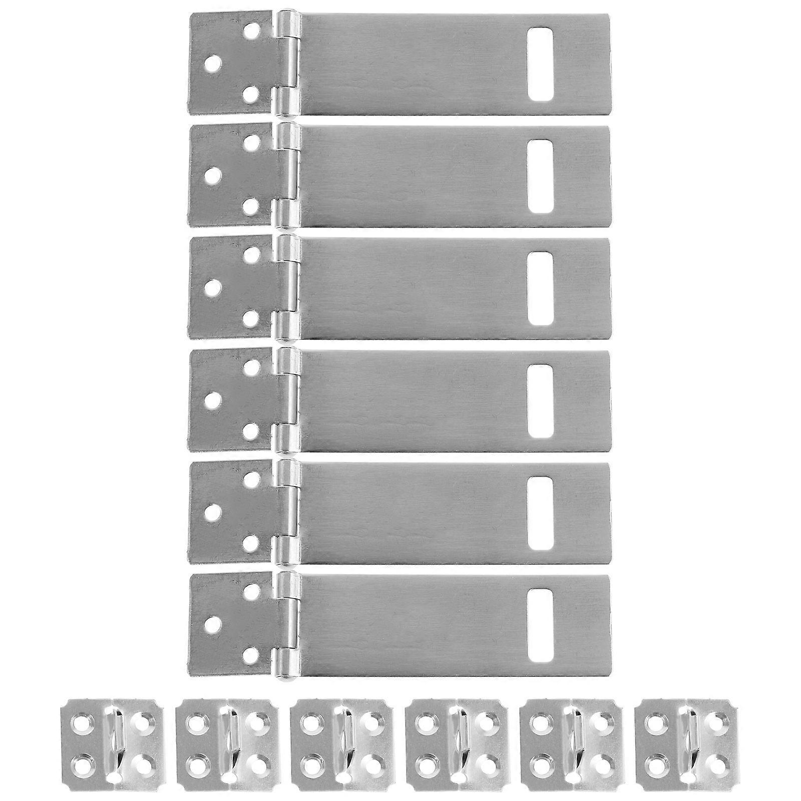 Padlock Hasp 18 Sets Durable Lock Latches Sleek Silver Door Security Versatile Design