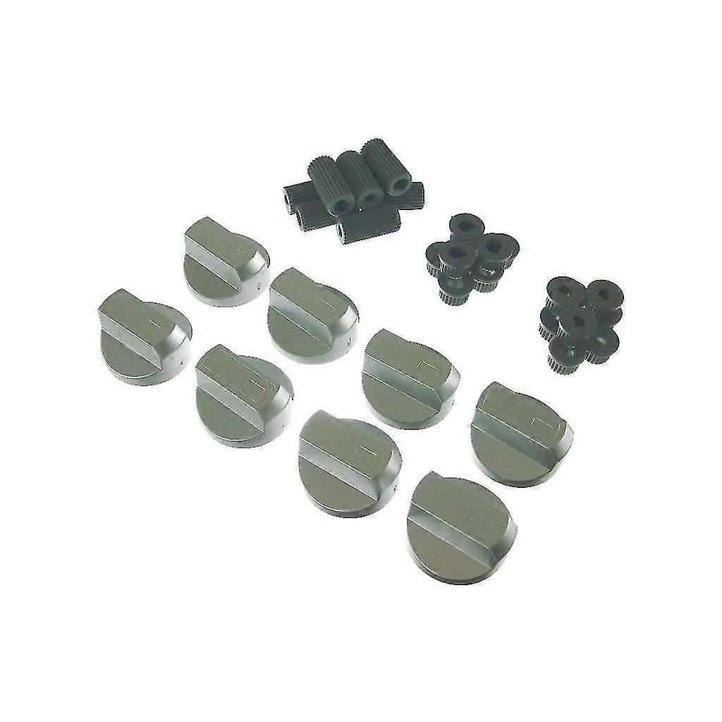 8 X Indesit Universal Cooker/Oven/Grill Control Knob And Adaptors Silver