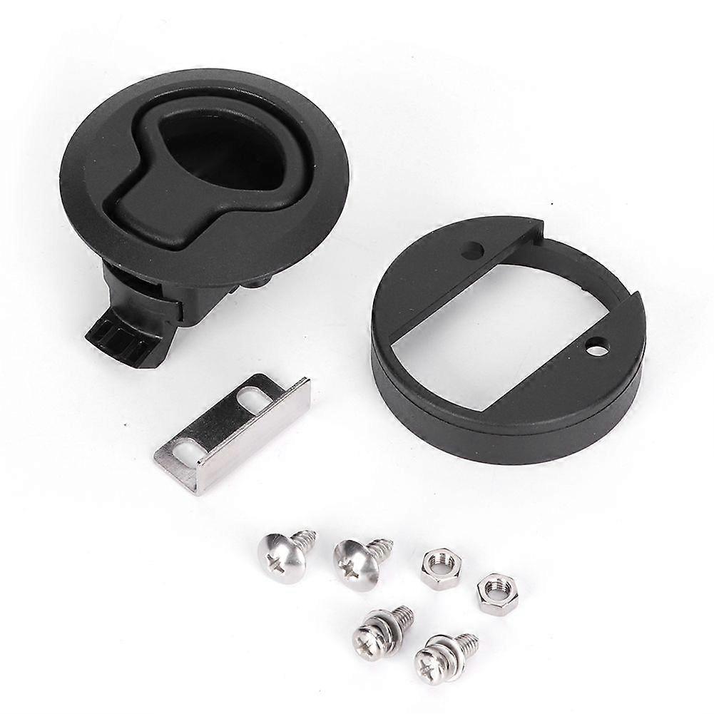 Round Black Flush Pull Slam Latch Deck Hatch Handle Lock for Marine Boat RV Drawers