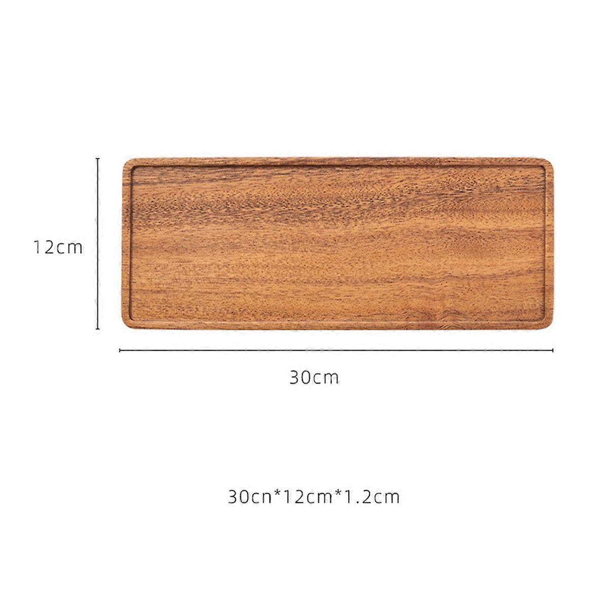 Walnut Wood Serving Tray Square Rectangle Tea Coffee Snacks Tray 30cm