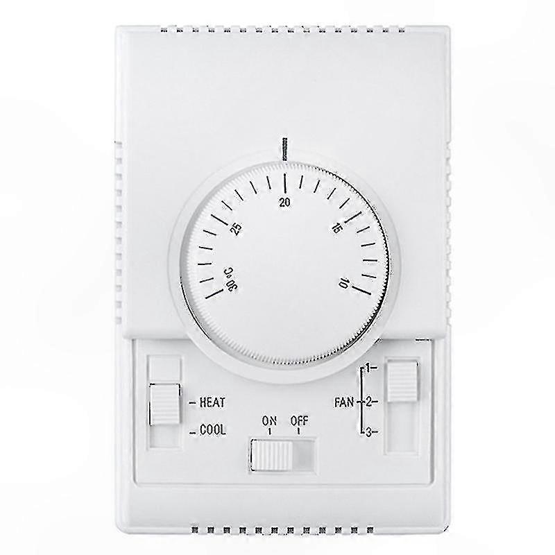 Mechanical Thermostat for Room Heating and Cooling Systems, 220VAC Temperature Controller for Fan Coil Units