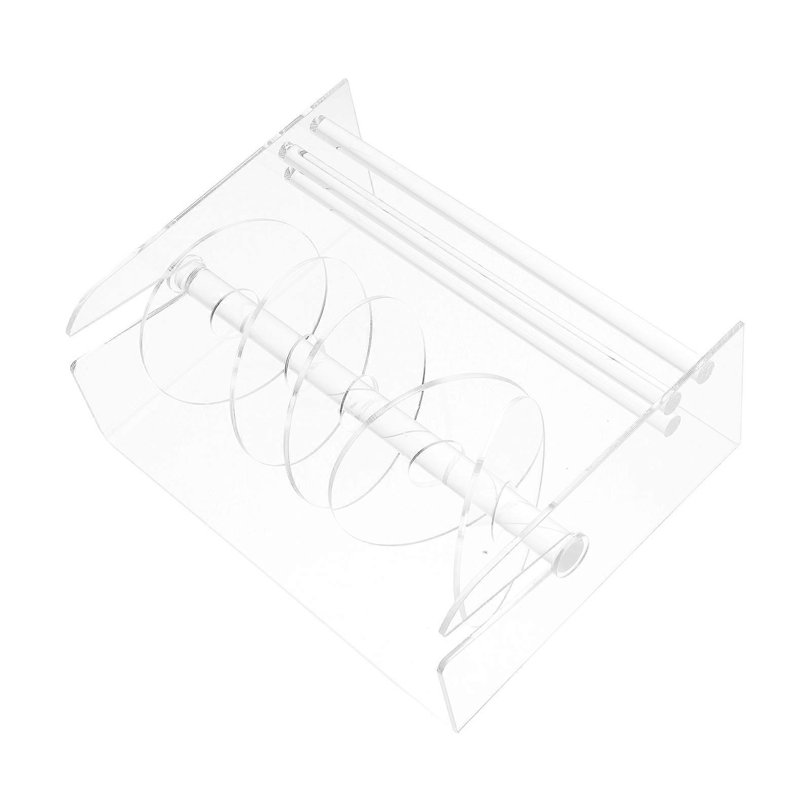 Tape Label Dispenser Acrylic Label Dispenser for Office School Retail Transparent Adjustable 6disks